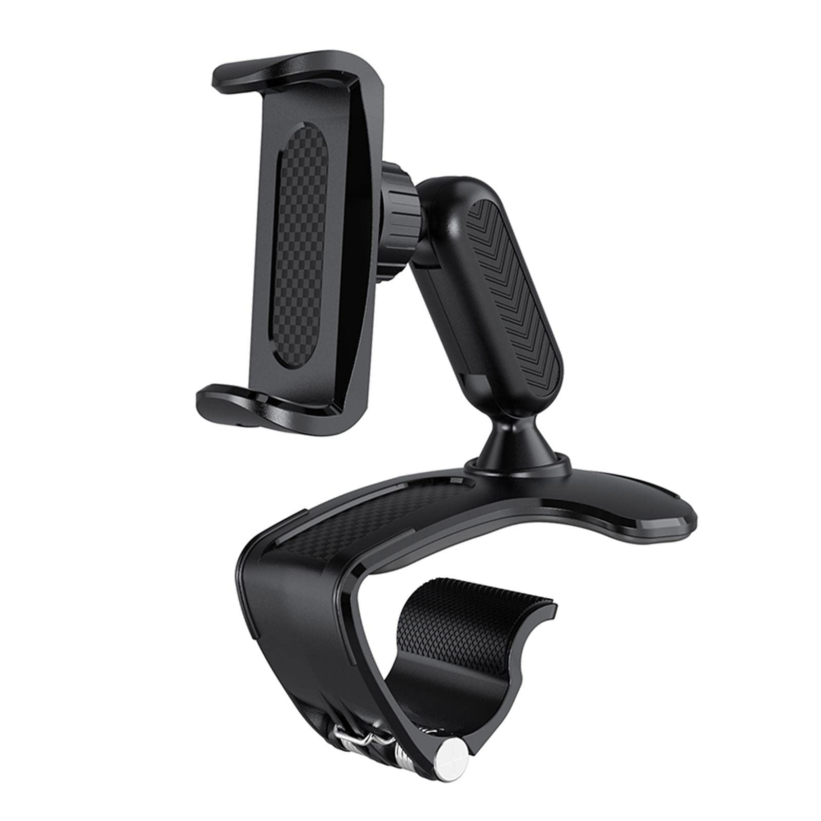 BNFUniversal Car Dashboard Phone Holder  360 Rotatable GPS Visor Mount for All Smartphones  Easy Install, AntiSlip Grip, Black