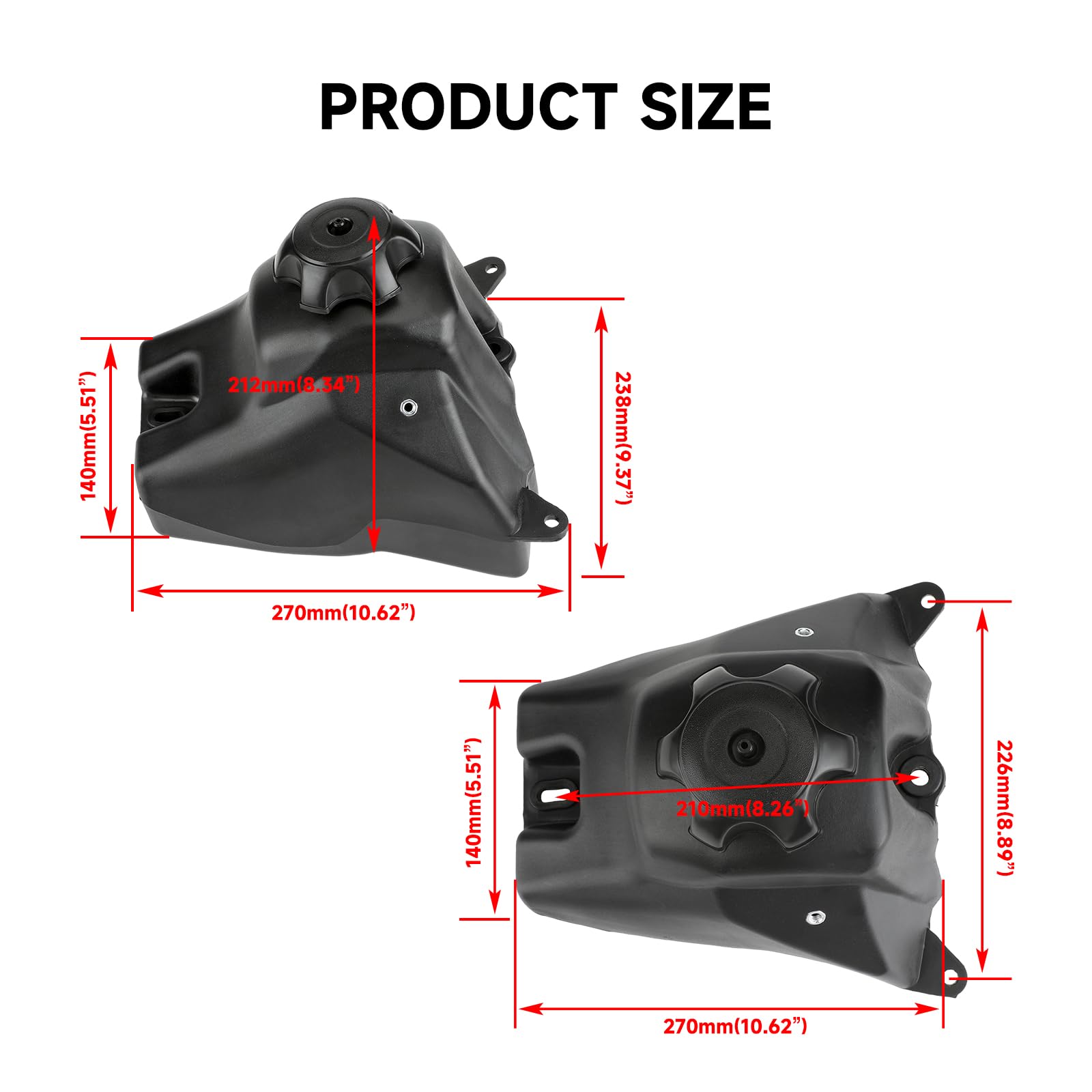 HIAORS Gas Fuel Tank for Honda CRF50 XR50 50cc 70cc 90cc 110cc 125cc SSR TaoTao Chinese Pit Dirt Bike Baja DR49 Coolster Kayo Ro