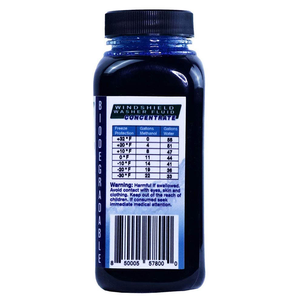 Qwix Mix Windshield Washer Fluid Concentrate, 1 Bottle Makes 55 Gallons - 100% Biodegradable Grime & Dirt Remover, Superior Comm