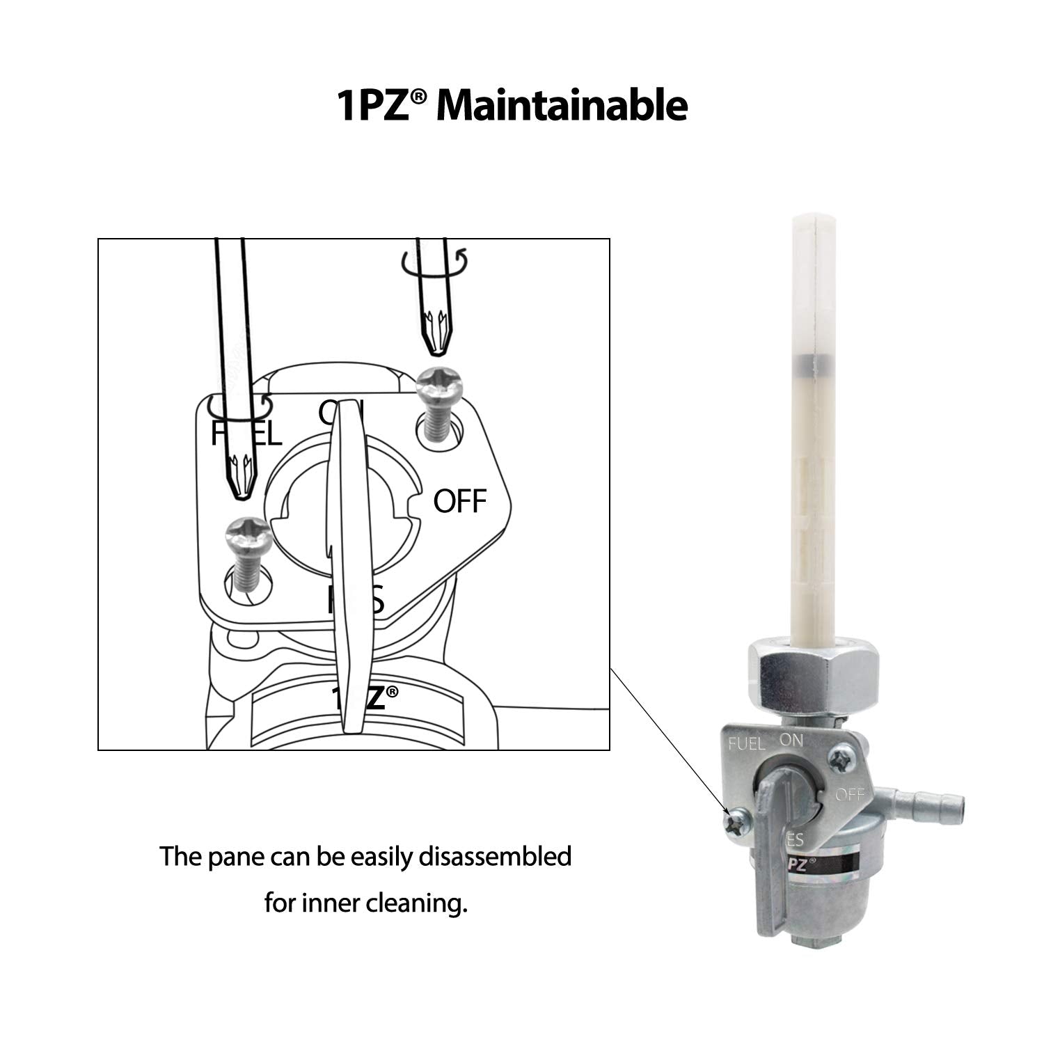 1PZ PC1-H01 Premium Fuel Petcock Assembly Replacement for Honda ATC 185 185S 200X 200S 200M 16950-149-025