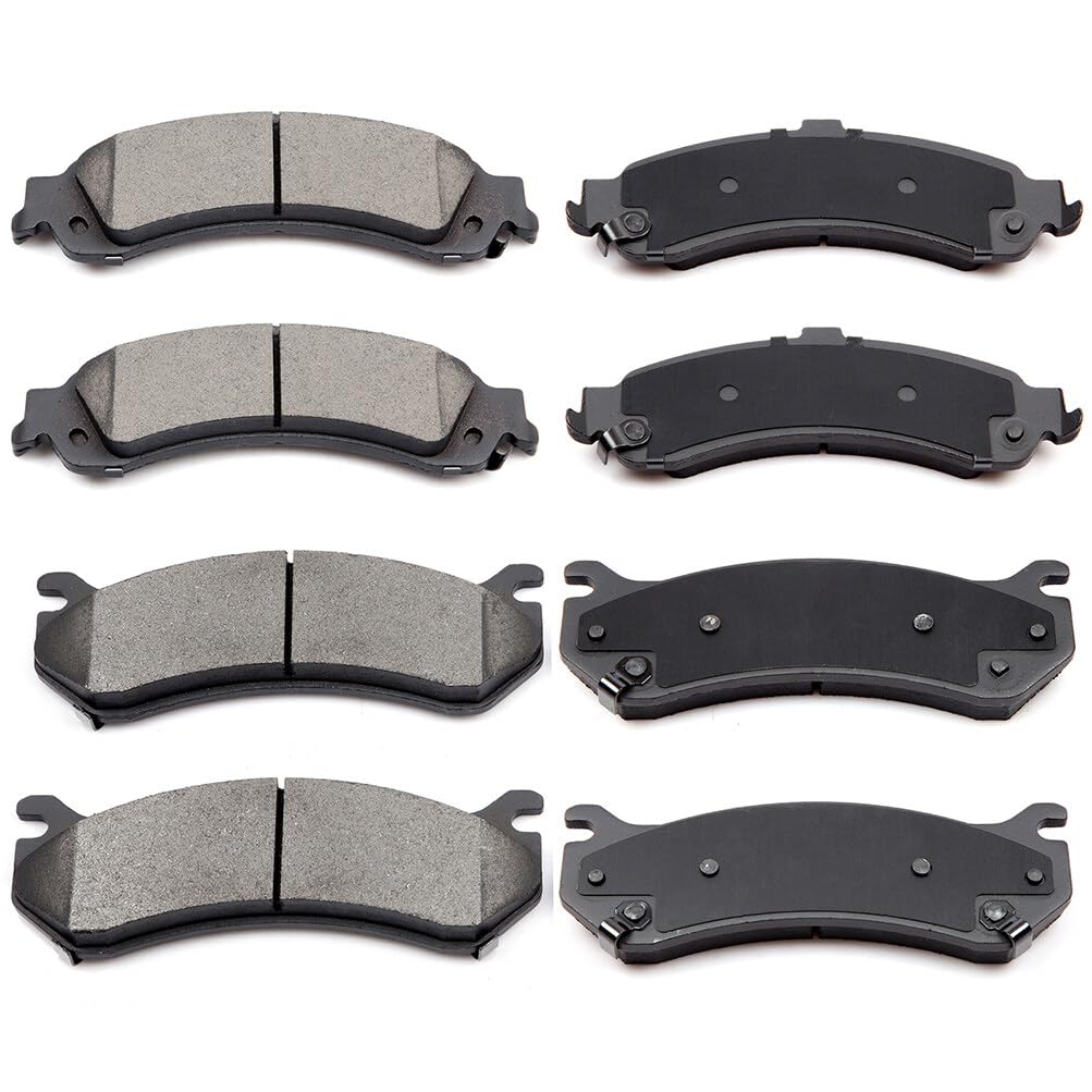 Eccpp D785-7653 D834-7707 Front Semi Metallic & Rear Ceramic Disc Brake Pad Set Fit For Cadillac Escalade 2002-2006,For Cadillac