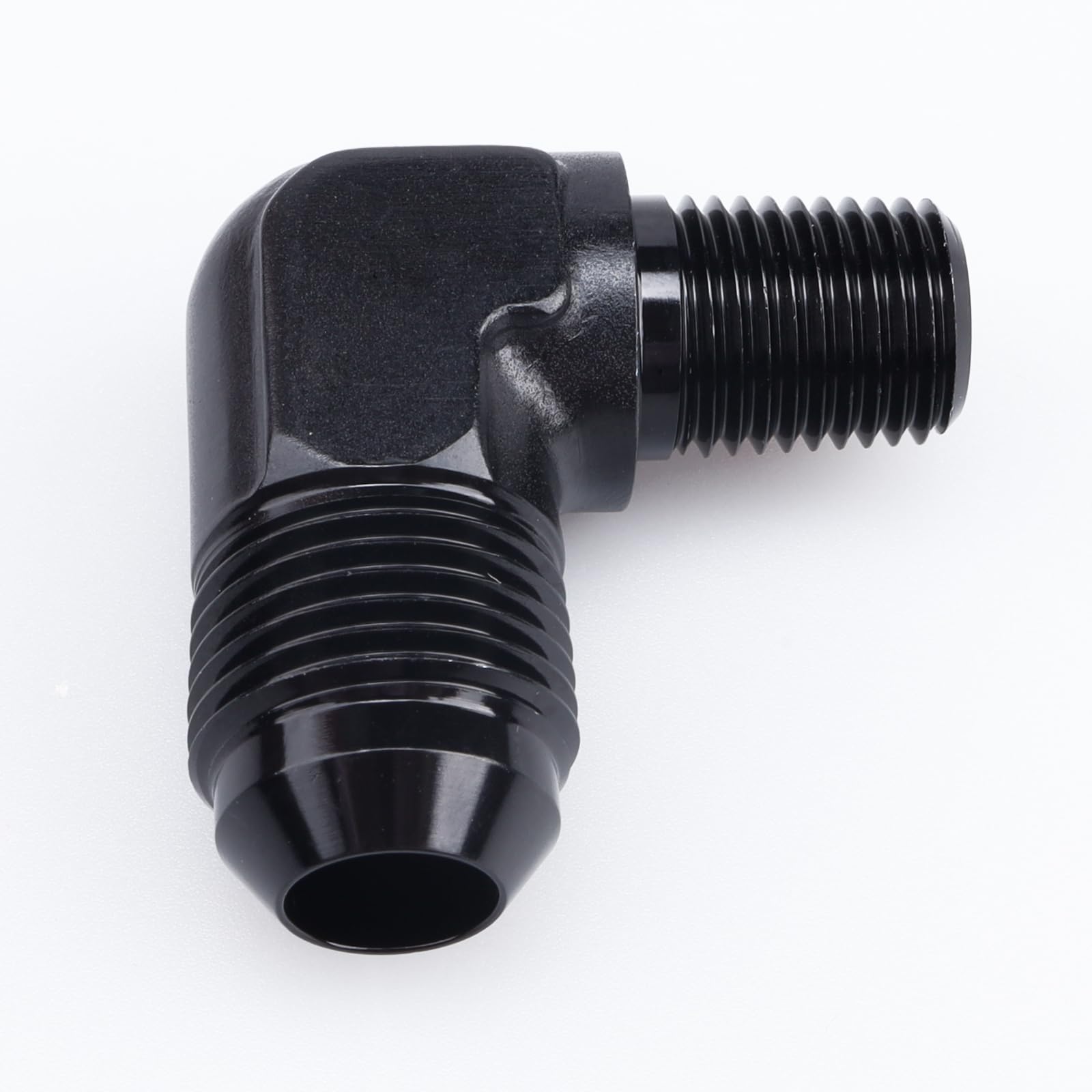 Ac Performance 90 Degree Elbow -8 An Male To 1/4'' Npt Male Fitting Adapter Connector Aluminum Black