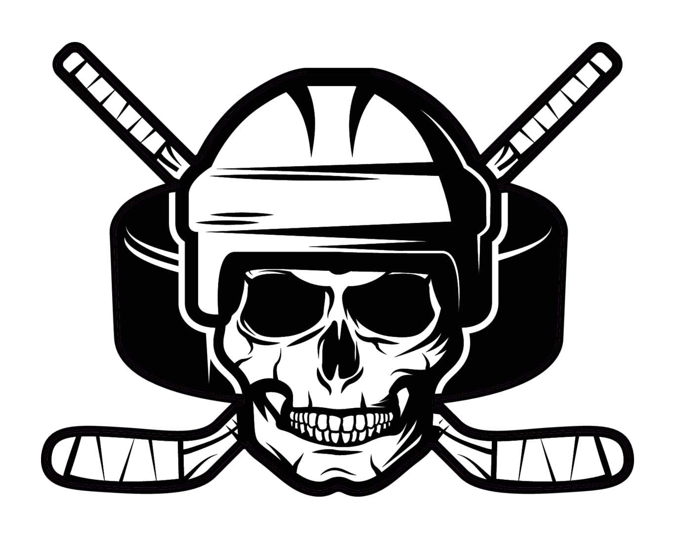 Wickedgoodz Hockey Skull Decal - Ice Hockey Bumper Sticker - Hockey Coach Team Sticker