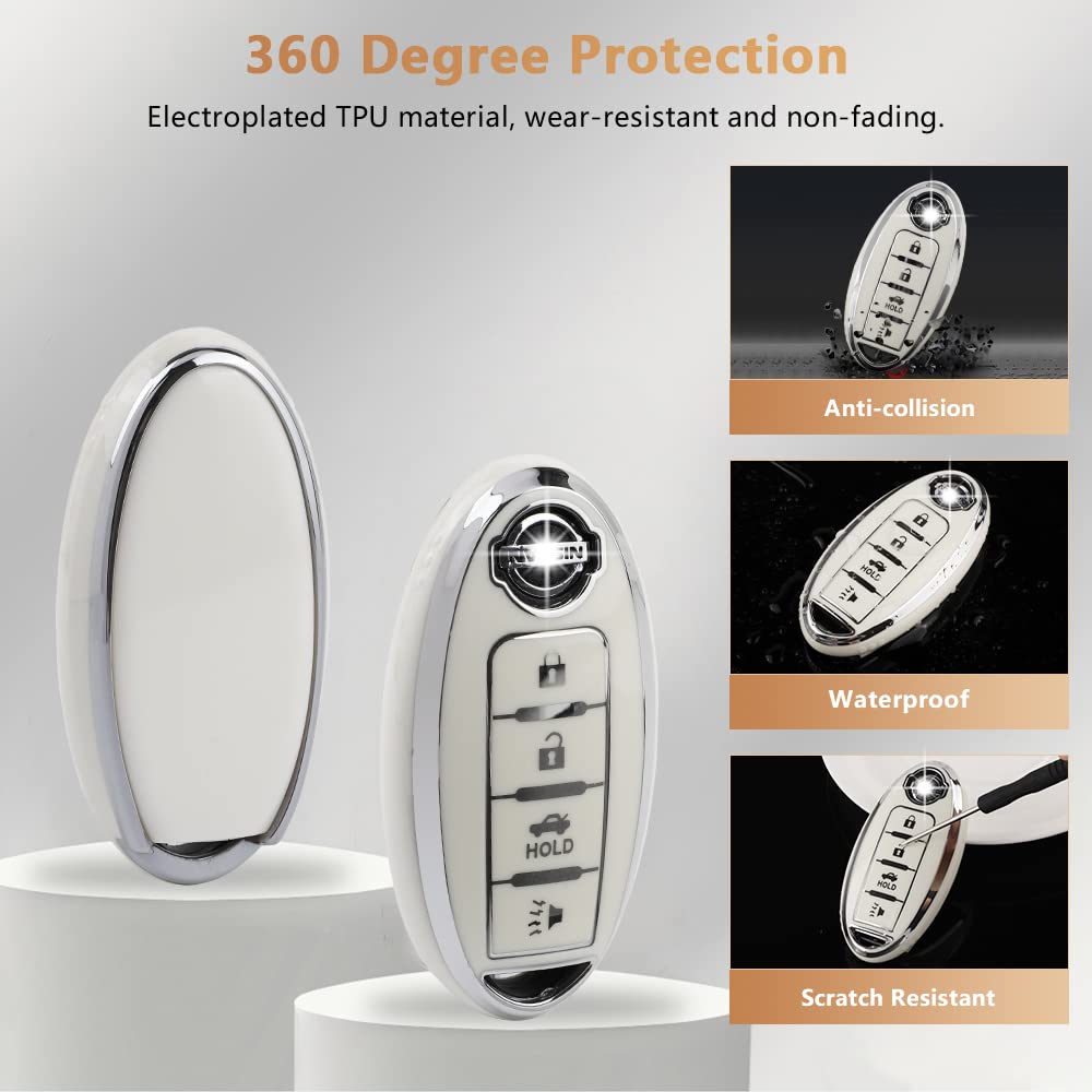 Pifoog For Nissan Key Fob Cover 4 Button Murano Sentra Altima Rogue Kicks Armada Pathfinder Car Accessories Tpu Smart Keys Case