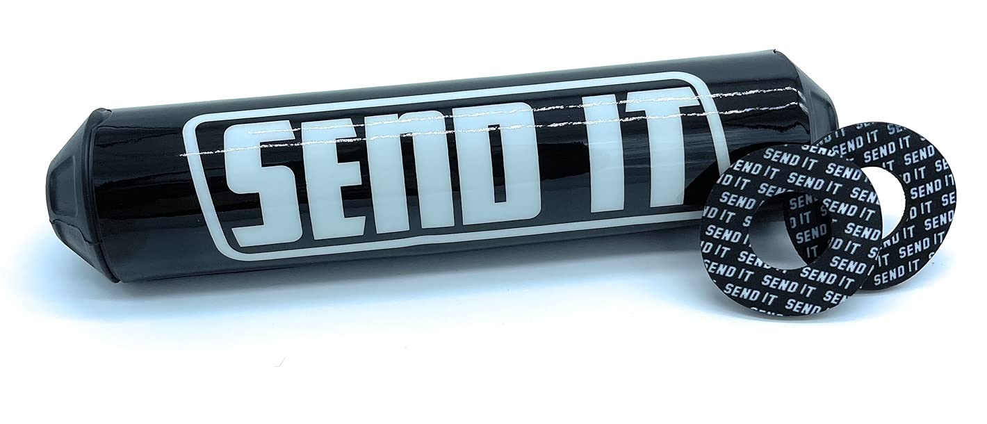 Send It Bar Pad With Free Donuts Handlebar Dirtbike Atv Crossbar (Black, Round)