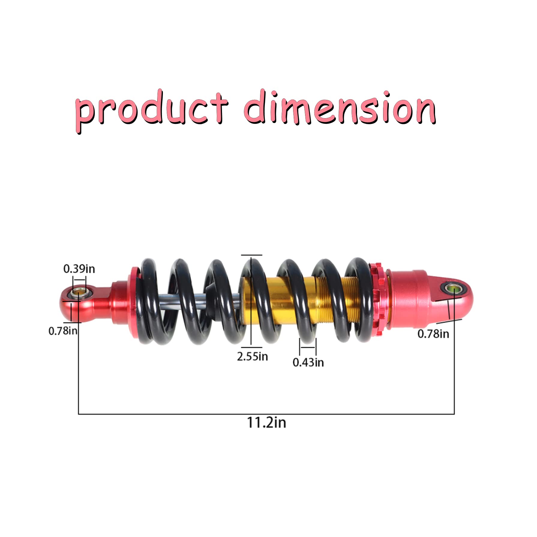 GXYWADY 11 Motorcycle Rear Shock Absorber Suspension Replacement for Yamaha TTR90 PW80 Honda CRF70 XR100 Kawasaki SSR110 Quads P