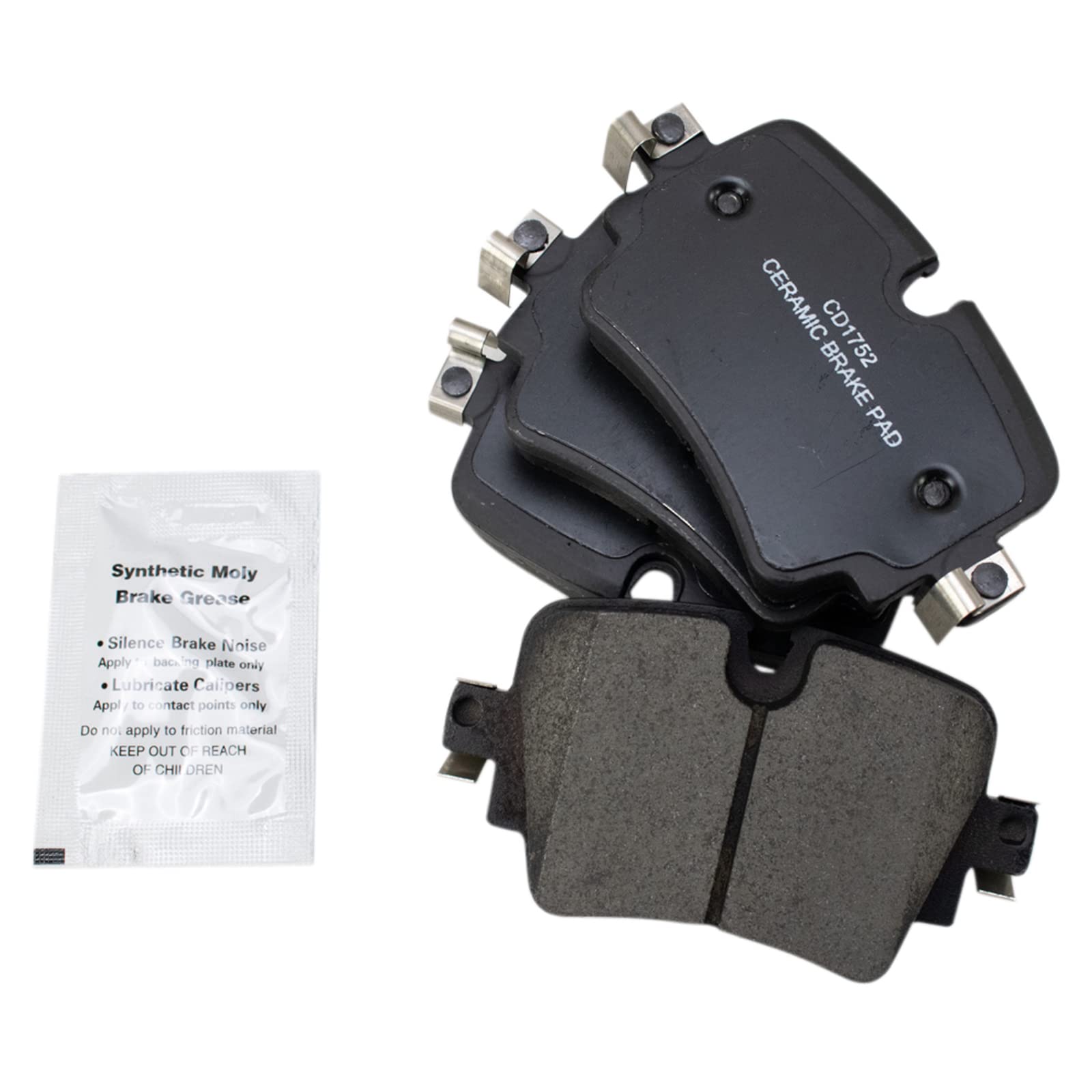 TRQ Rear Brake Pads Ceramic Compatible with 2014-2021 Jaguar F-Type 2016-2019 XJ