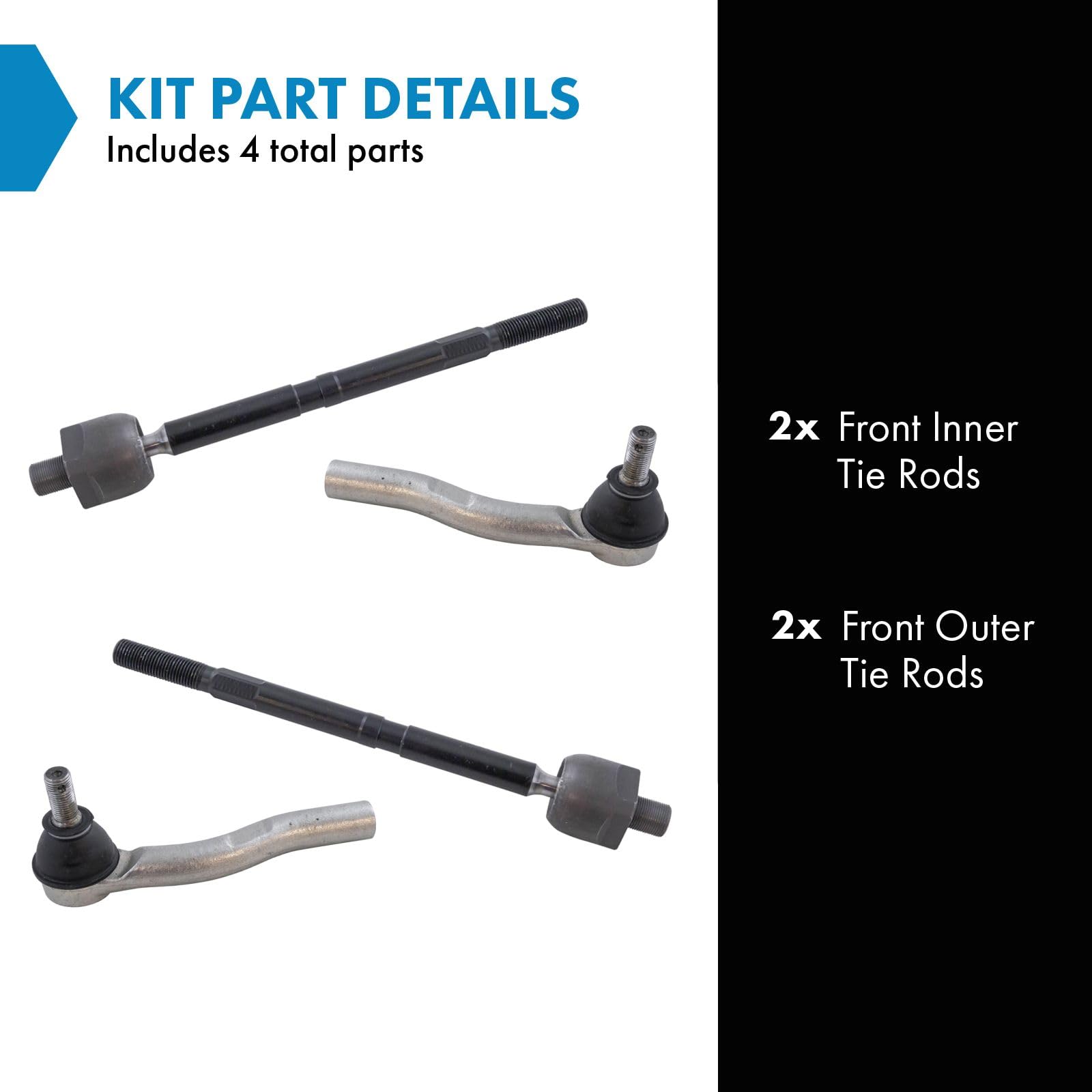 Trq Front Tie Rod Set Compatible With 2012-2016 Honda Cr-V