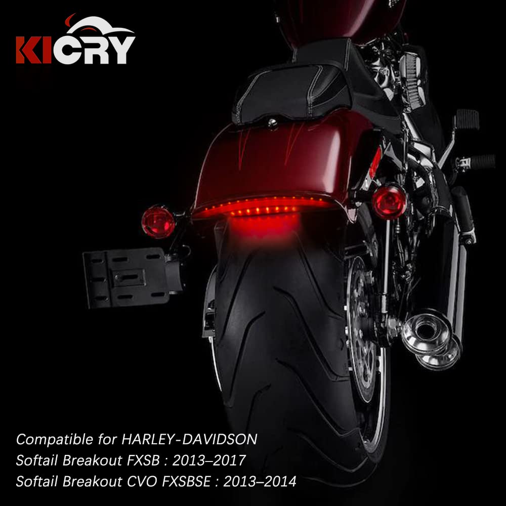Breakout Tail Light LED Rear Fender Taillight Assembly Compatible for Harley Davidson Softail Breakout CVO FXSBSE 2013 2014 FXSB