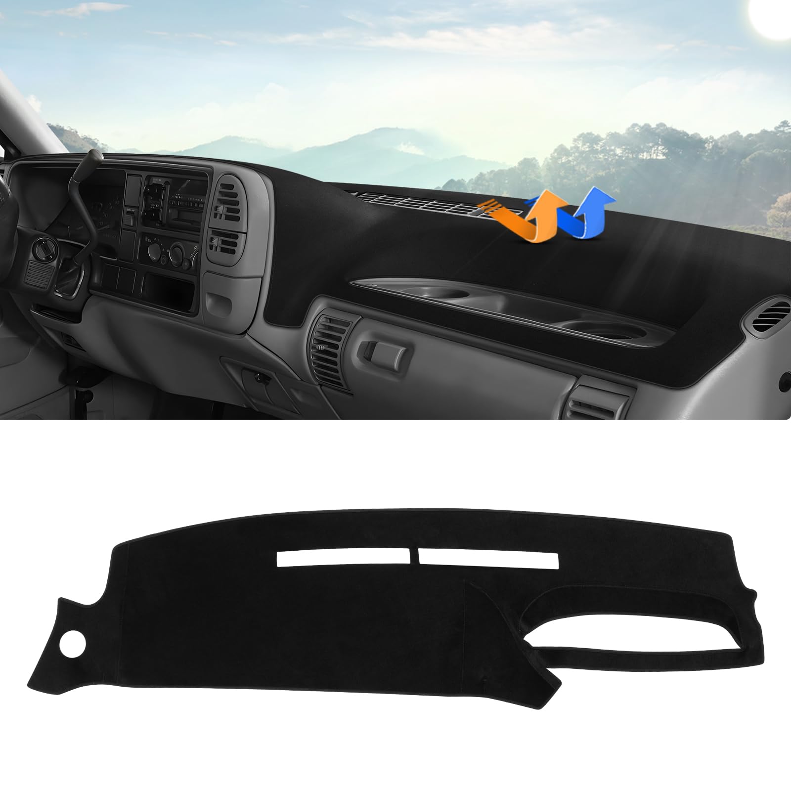 Autorder Dashboard Cover Mat For 1995 1996 Chevy Chevrolet Silverado C/K 1500 2500 3500&Tahoe&Suburban/Gmc Sierra&Yukon Pickup T