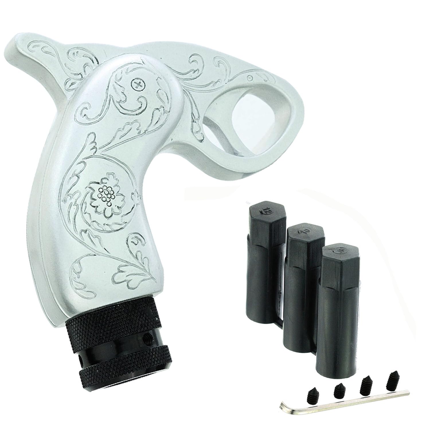 Abfer Cool Gear Shift Knob Unique Car Shifter Knobs Shifting Lever Handle Head Fit For Most Automatic Manual Vehicle (Silver)