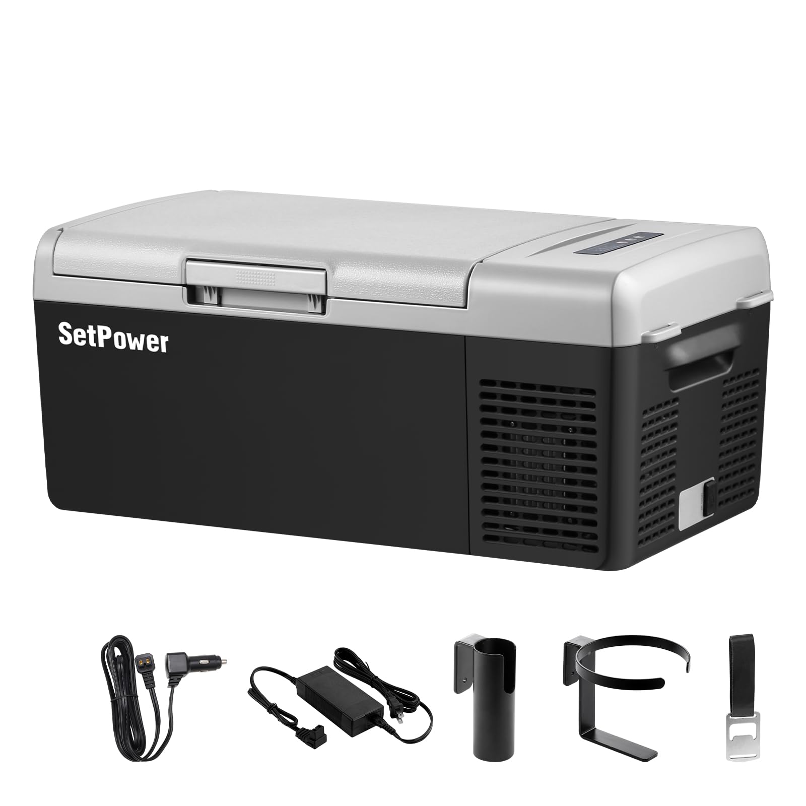Setpower Fc15 Portable Refrigerator Electric Cooler With Ac Adapter,15L/15.8Qt 12 Volt Car Refrigerator, -4?-68? Portable Fridge