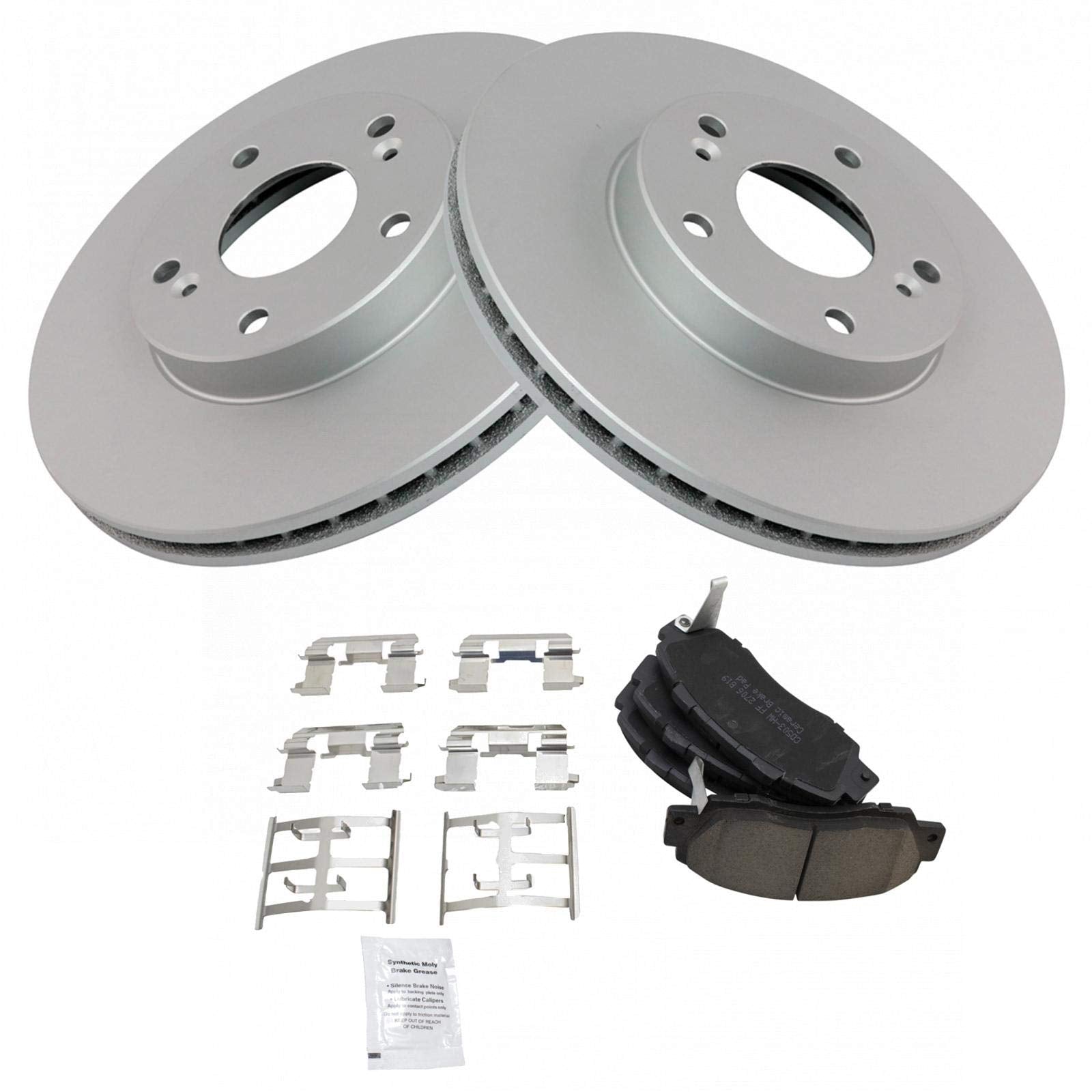 Trq Front Brake Pad & Rotor Kit Brake Pads Brake Rotor Ceramic Premium G-Coated Compatible With 1998-2002 Honda Accord