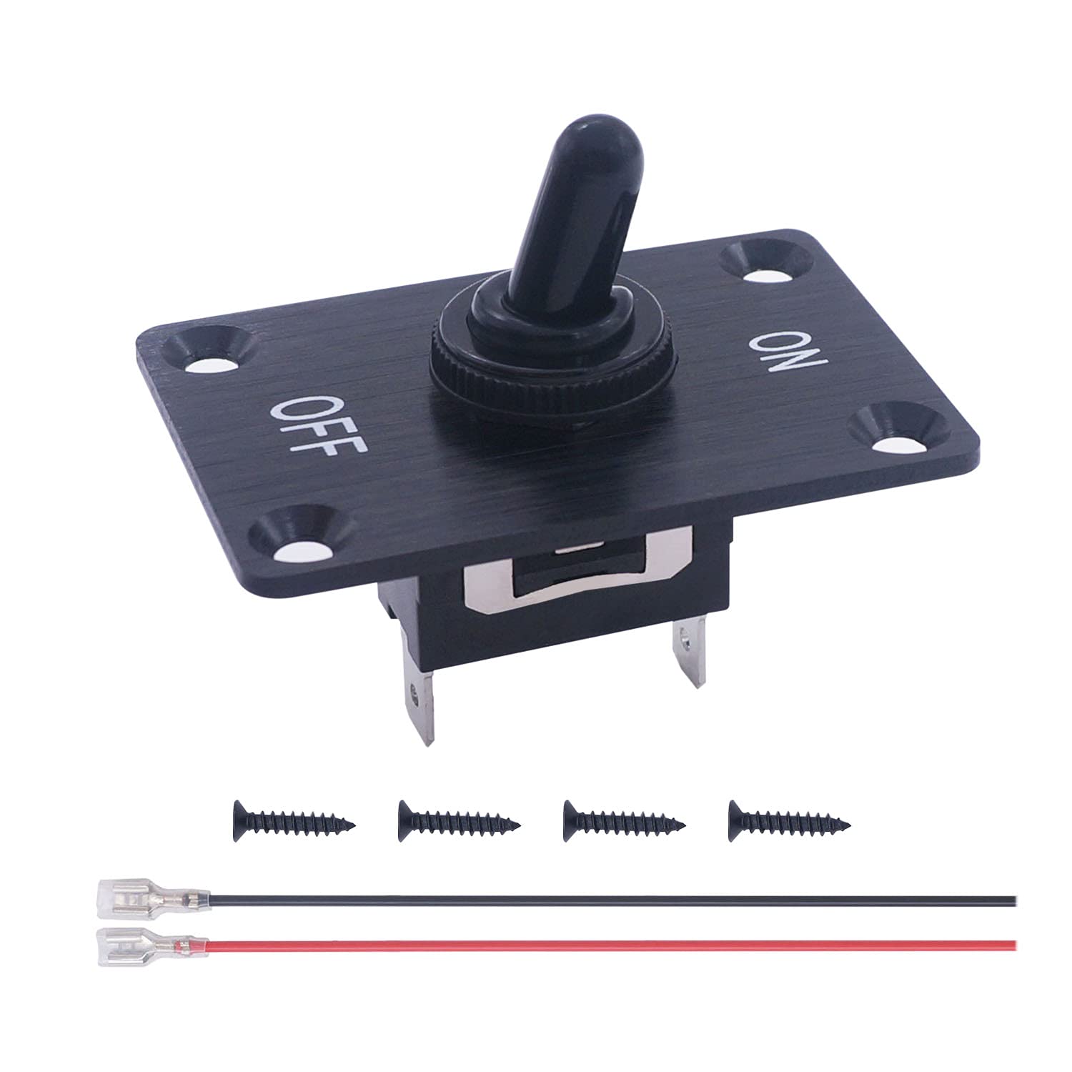 Weideer 12V Toggle Switch On/Off 16A 250V 2 Pin 2 Position Heavy Duty Toggle Switch With Mounting Plate Waterproof Cap And Wires