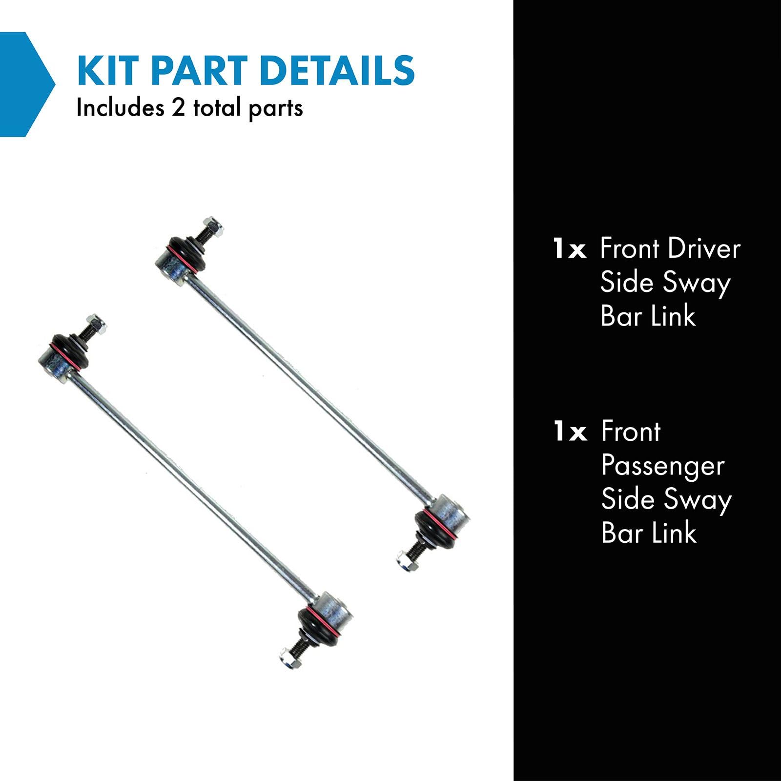 Trq Front Sway Bar Stabilizer Link Set Compatible With 1993-1997 Volvo 850 1998-2004 C70 1998-2000 S70 V70