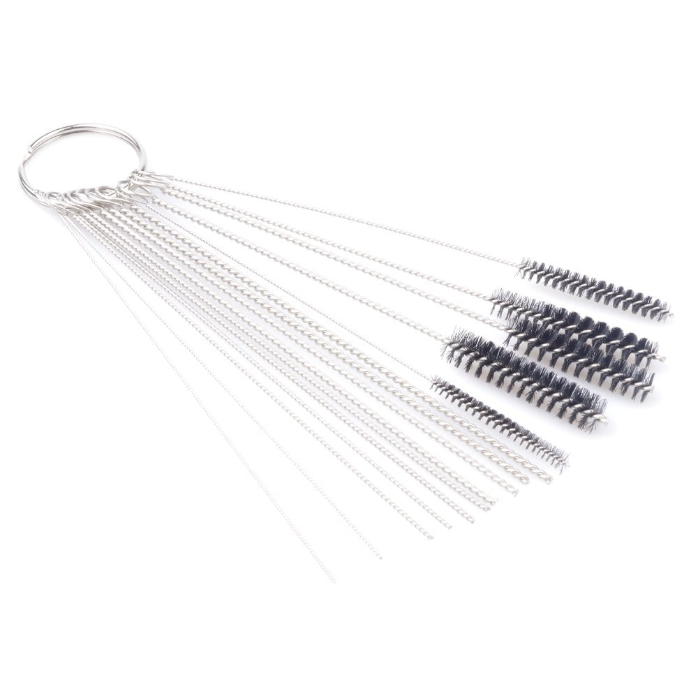 Dosens Carburetor Carbon Dirt Jet Remove Cleaner Carb Cleaner Cleaning Brushes Kit Multi Purpose Nylon Tube Brushes - 20 Needles