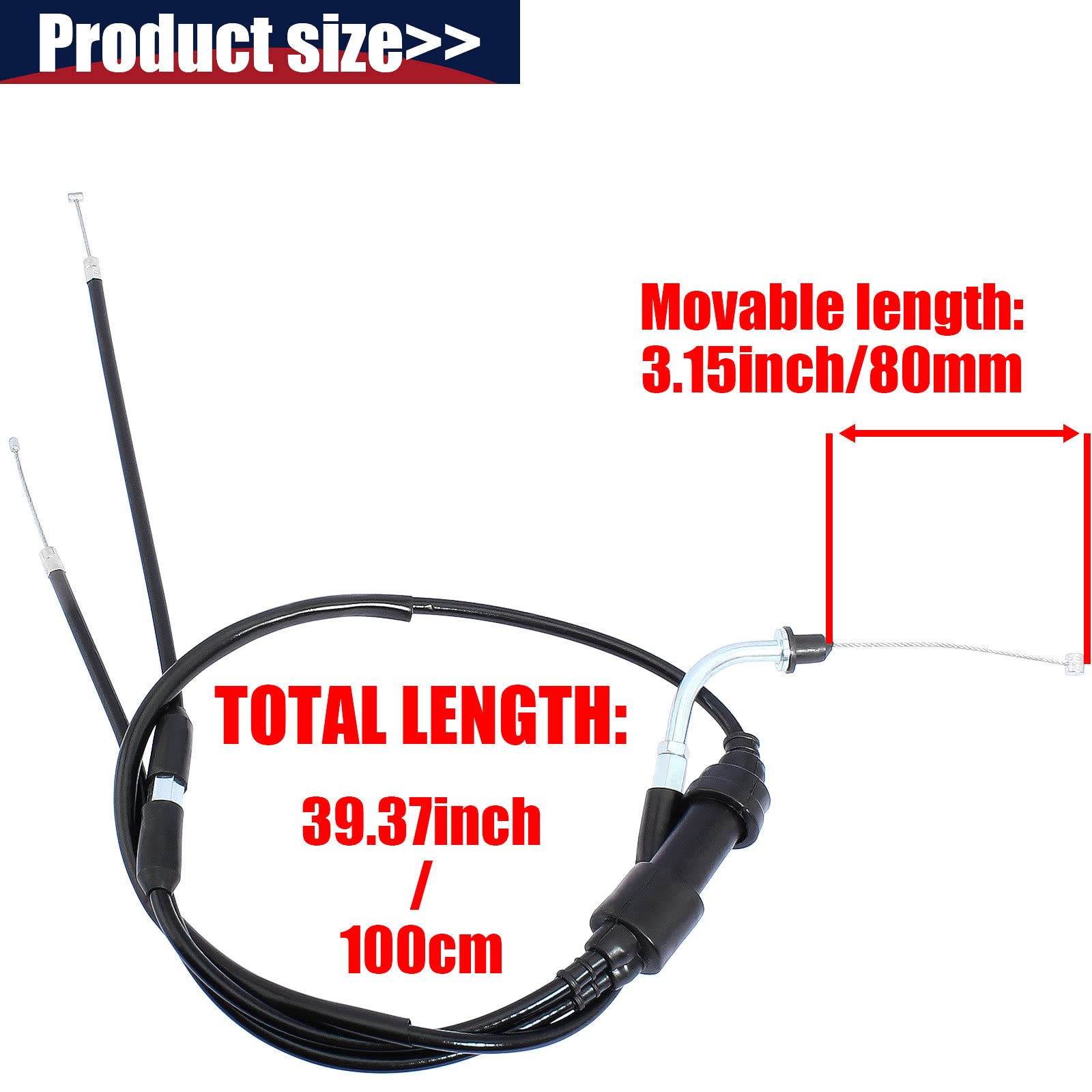 Qazaky Throttle Cable Compatible With Yamaha Y-Zinger Pw 50 Pw50 Dirt Bike Assy 1981-1987 1988 1989 1990 1991 1992 1993 1994 199