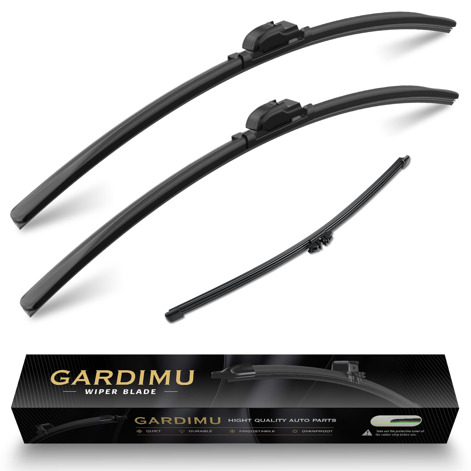 Gardimu Front And Rear Windshield Wiper Blades, 3 Pcs Front And Back Windshield Wipers Blades Replacement For Ford Expedition 20
