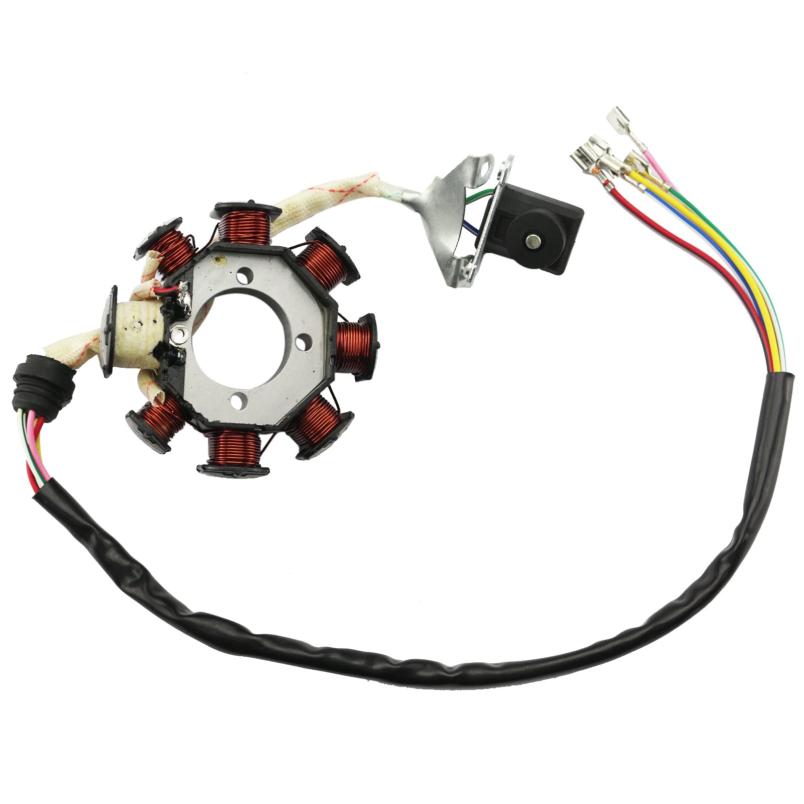 Pro Bat 8 Coil Magneto Stator 5 Wires For Zongshen Cg125 125Cc 150Cc 200Cc 250Cc Scooter Moped Atv Quad Dirt Bike Pit Bike 4 Whe