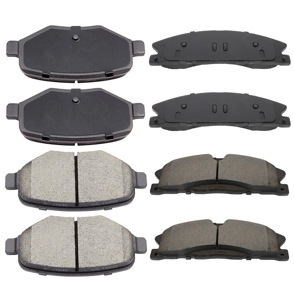 Automuto 8Pcs Front & Rear Ceramic Disc Brake Pads Set D1377 D1611 For Ford Explorer Flex For Lincoln Mkt
