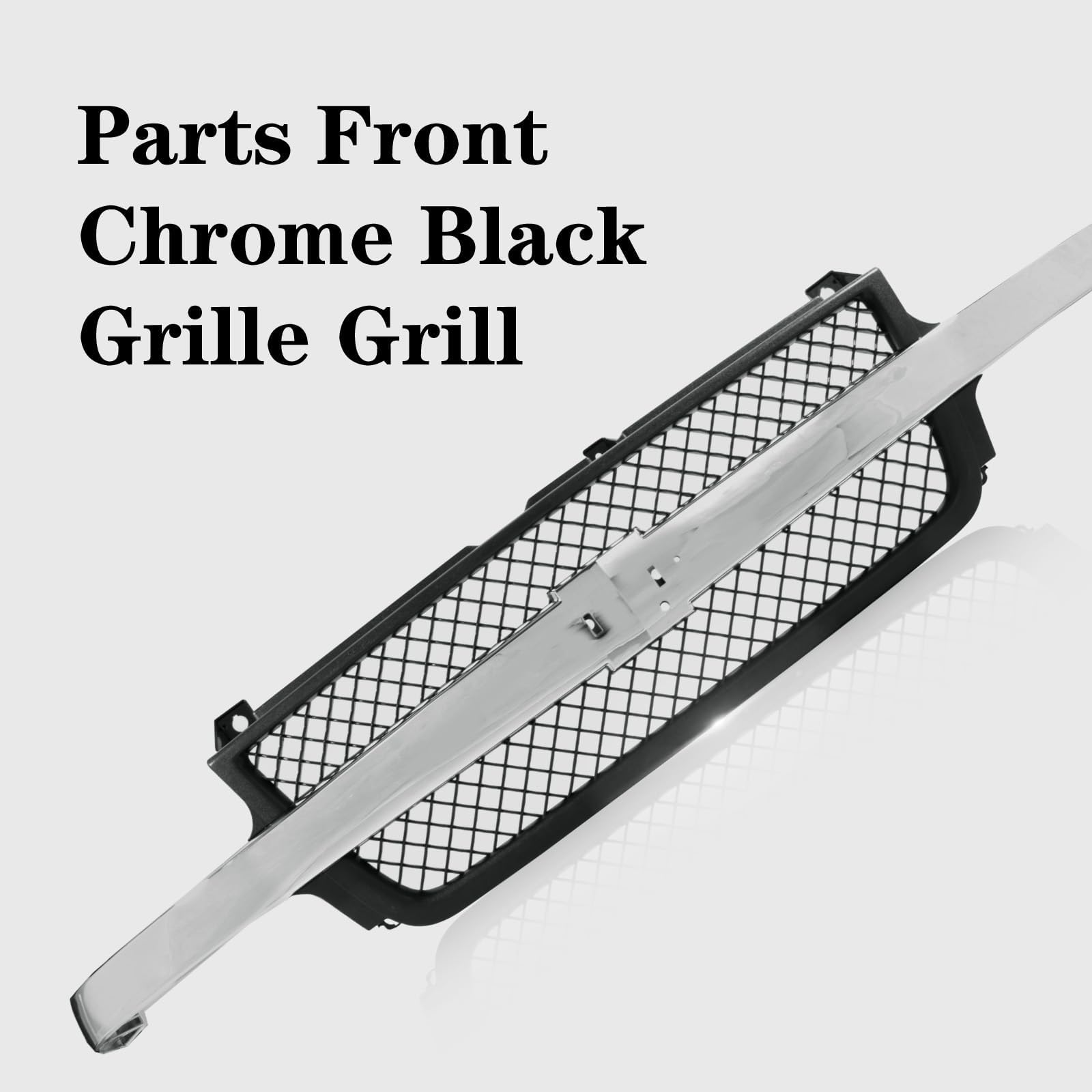 Perfit Liner New Replacement Parts Front Grille Chrome Black Compatible With 2001 2002 CHEVY Silverado 2500 HD 3500 HD GM1200523