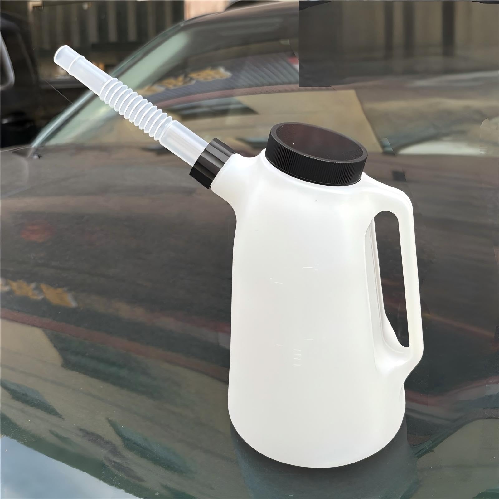Oil Jug, Oil Measuring Container Automotive and Flexible Oil Funnel Set Oil Dispenser Automotive Motor Oil Container with Lid Wi