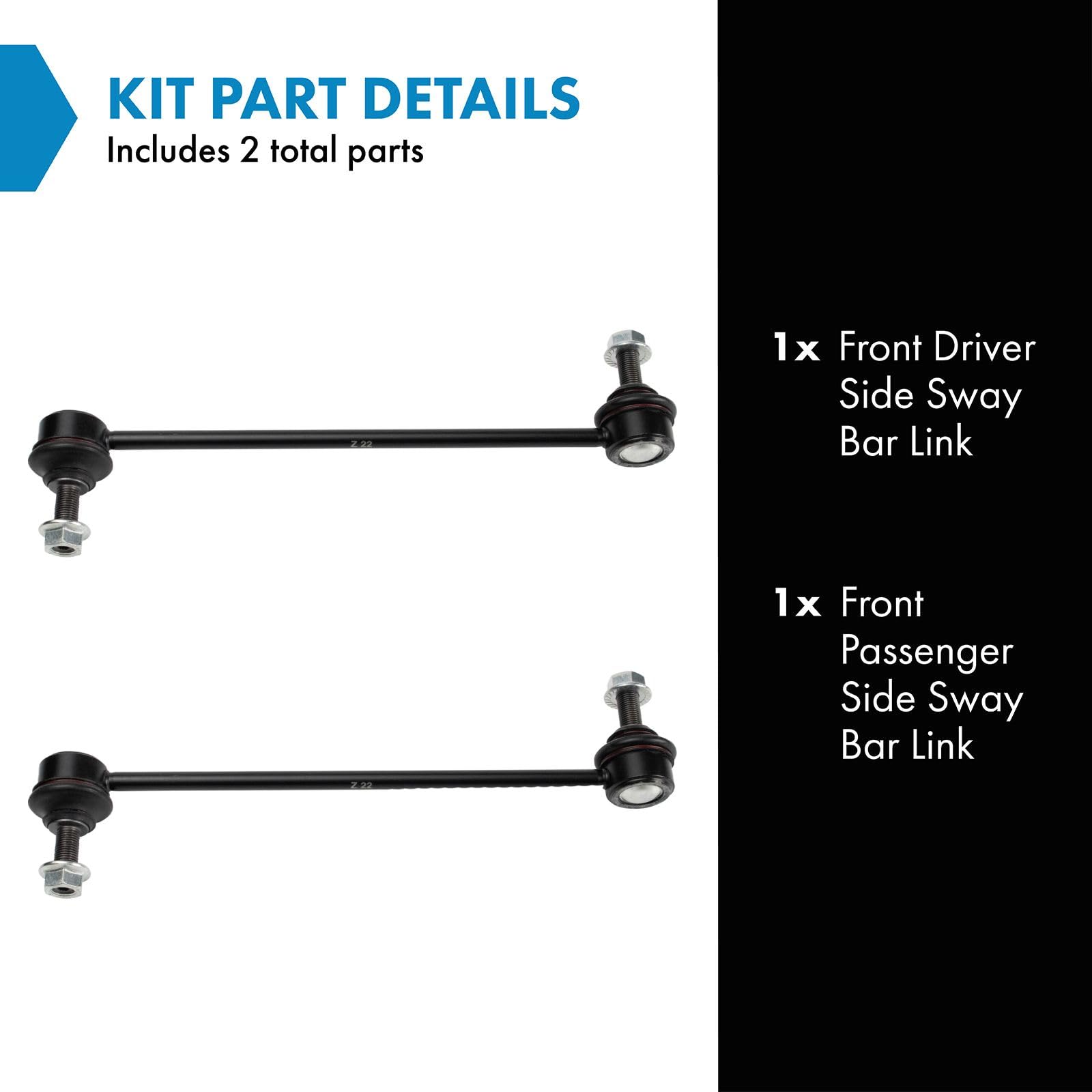 Trq Front Sway Bar Stabilizer Link Set Compatible With 2015-2022 Ram Promaster City