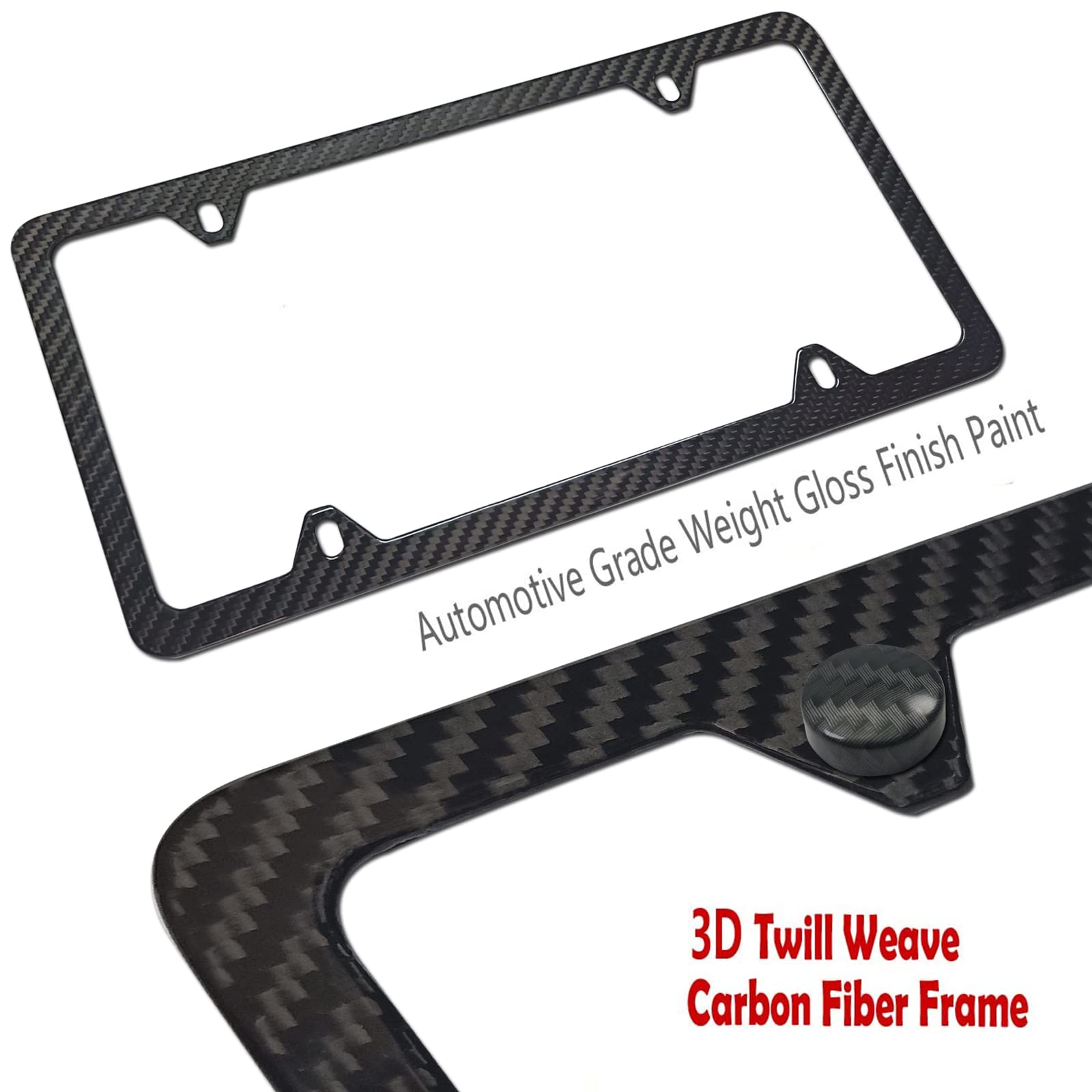 Bggtmo Carbon Fiber License Plate Frame-Stainless Steel License Plate Frames Handmade Covering 100% Real Carbon Fiber | Stainles