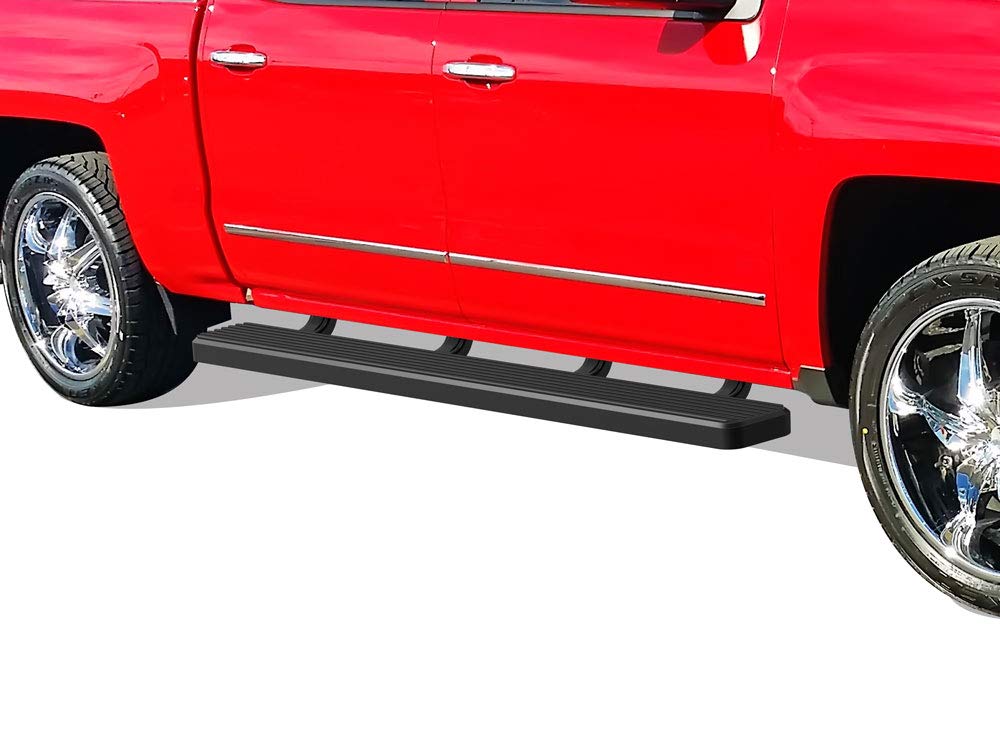 Aps (Black 6-Inch 304 Stainless Steel Running Boards Nerf Bars Compatible With Chevy Silverado Gmc Sierra 1500 2007-2018 & 2500