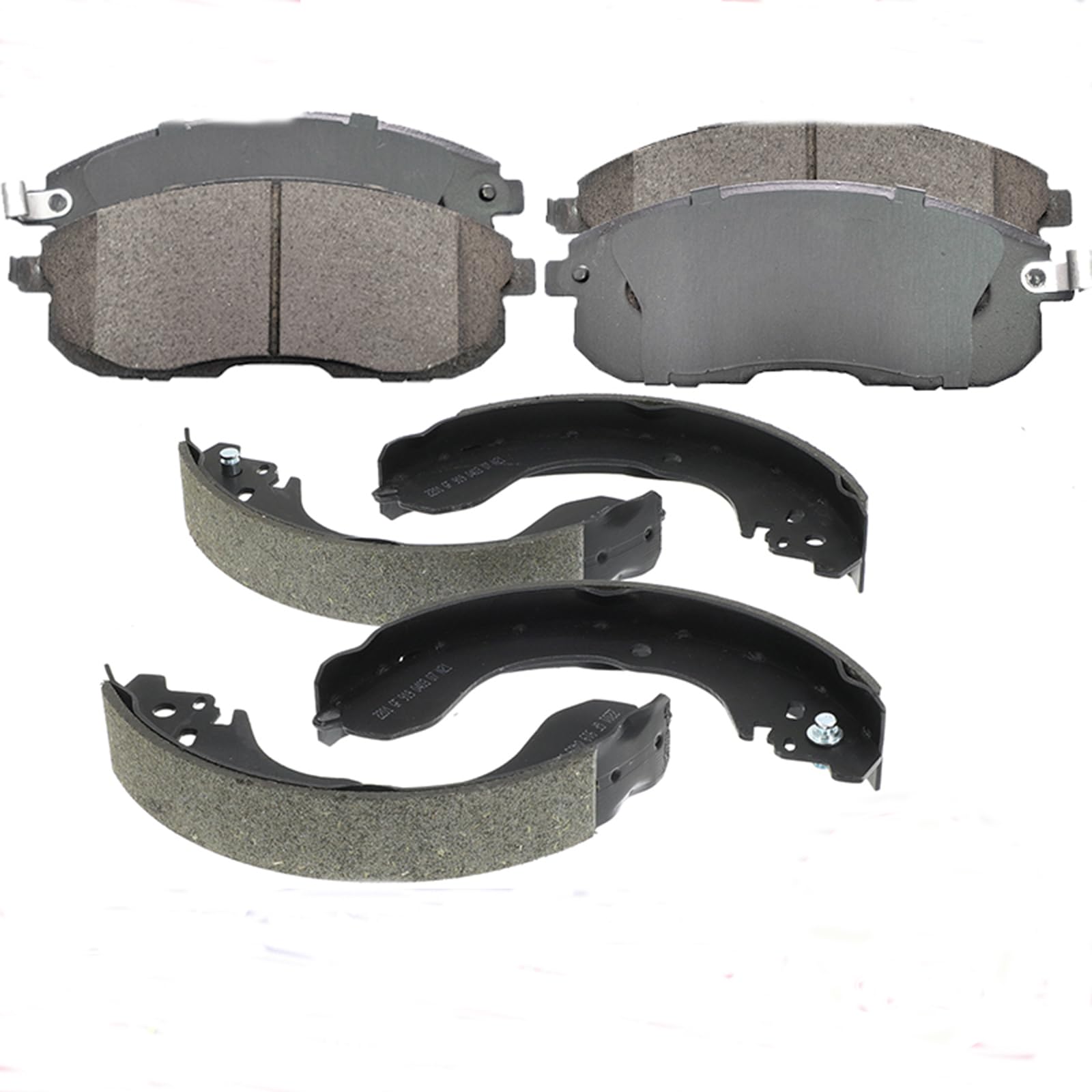 EXPPOWER Replacement for Front Ceramic Brake Pads + Rear Shoes for 2007-2012 Nissan Cube Sentra Versa modles