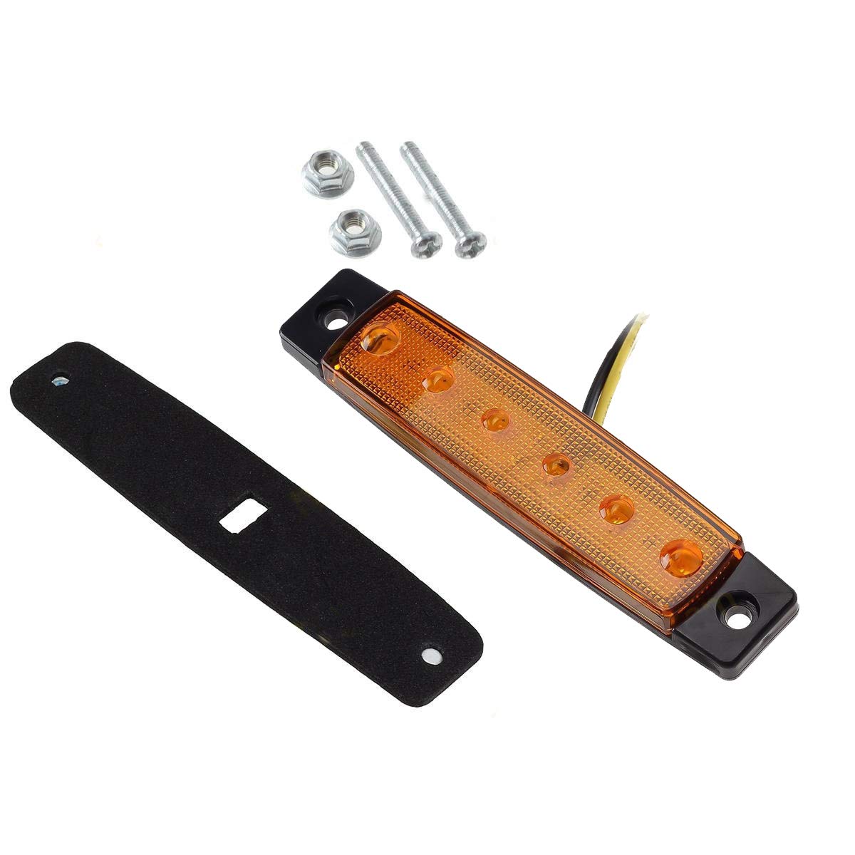 Kyyet Amber Led Side Marker Lights,(Pack Of 20) 6 Led 2835 Smd Clearance Lamps For Truck Trailer Rv Campervan Pickup Tractor Lor