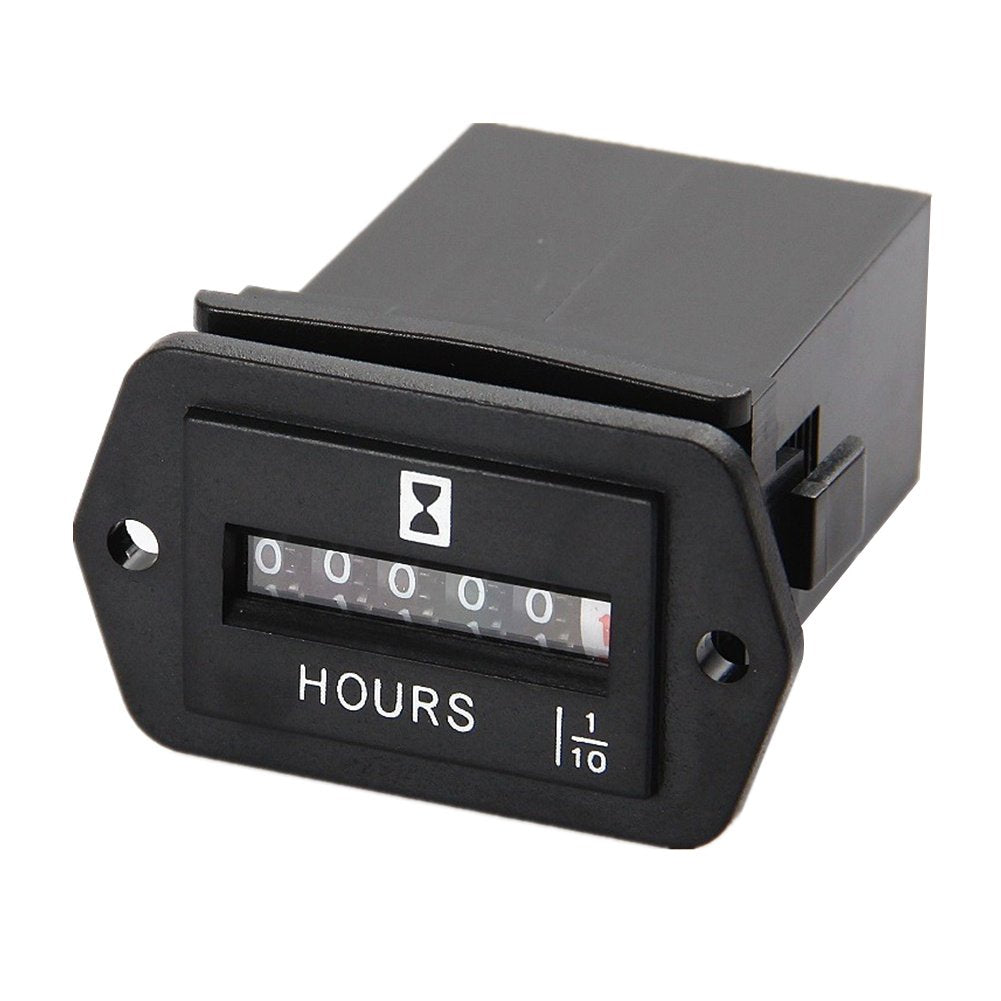 AIMILAR Mechanical Hour Meter AC 110V-250V for Small Engines, Boats, Generators and More - 6 Digit Display with Easy Installatio