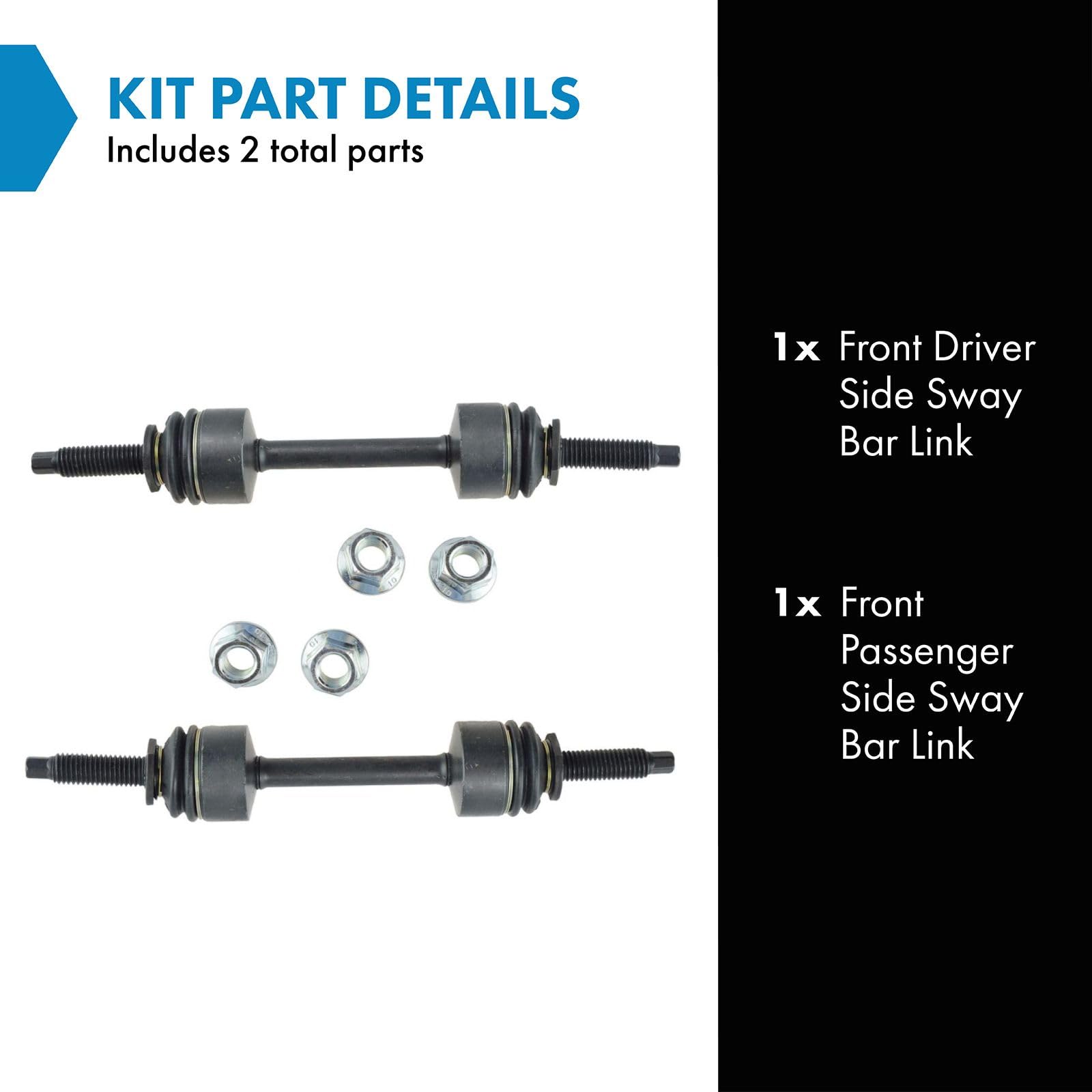 Trq Front Sway Bar Stabilizer Link Set Compatible With 2009-2020 Ford F-150 2011-2022 F-250 Super Duty F-350 Super Duty 2009-202