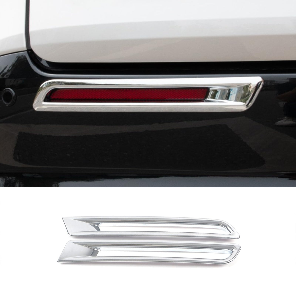 Keleimai Car Accessories Fit For Toyota Sienna 2021 2022 2023 2024 2025 Chrome Exterior Rear Bumper Reflector Fog Lights Cover Trim Abs 2 Pcs