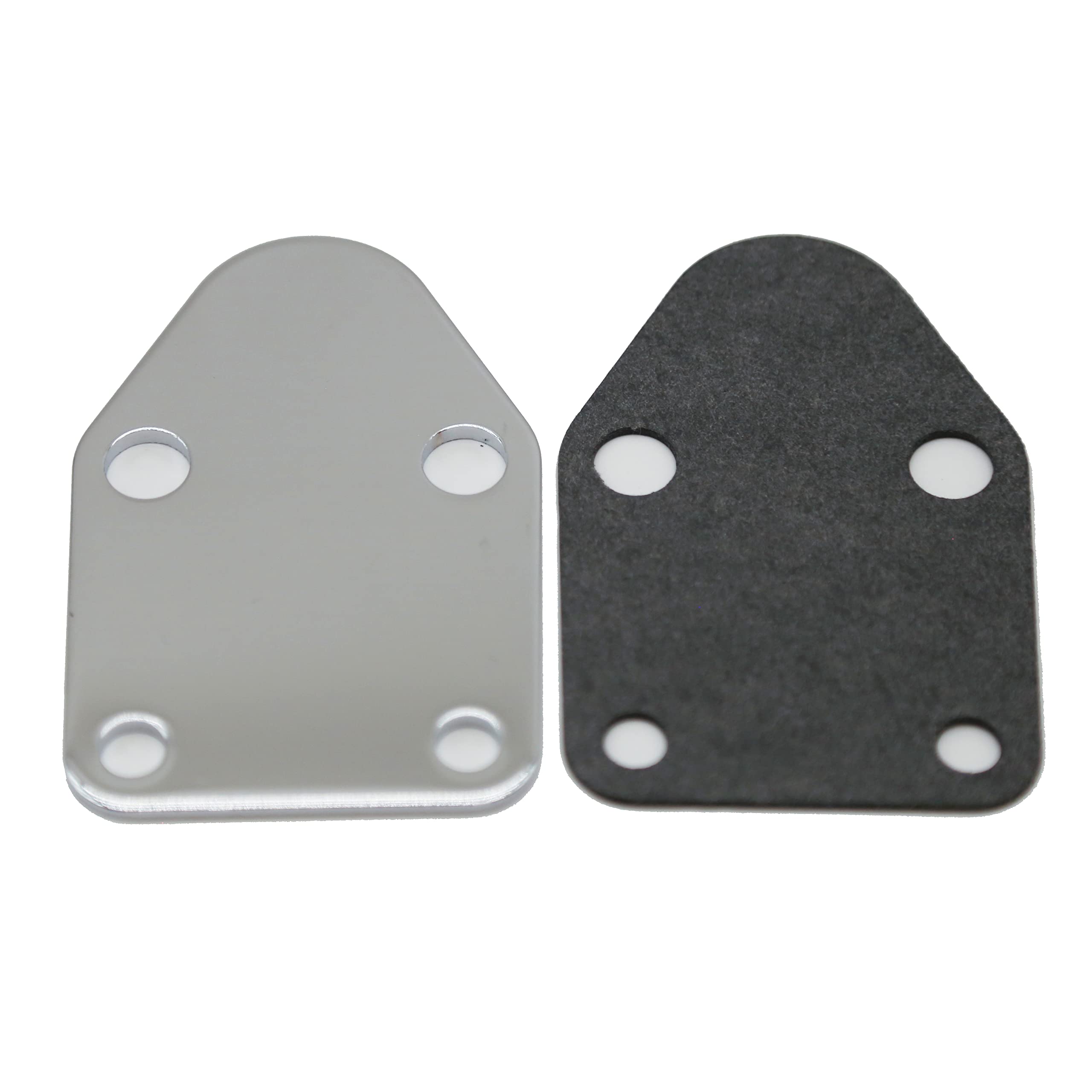 Mitasq Kauklibna Fuel Pump Plate, Chrome Fuel Pump Block Off Plate With Gasket For Sbc 283 327 305 350 383 400 Sb Engine