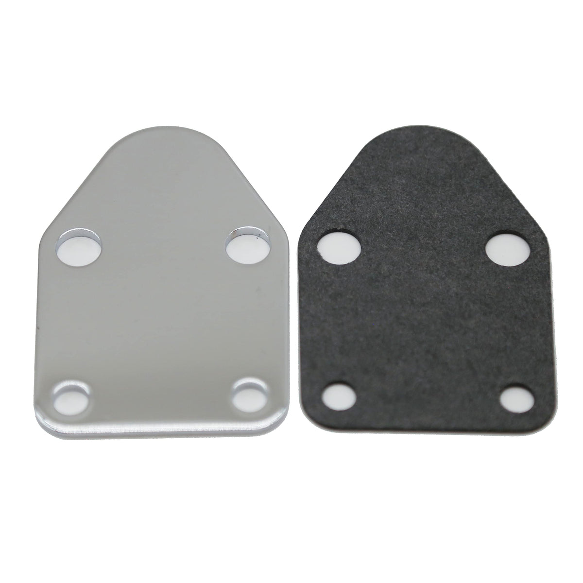 Mitasq Kauklibna Fuel Pump Plate, Chrome Fuel Pump Block Off Plate With Gasket For Sbc 283 327 305 350 383 400 Sb Engine