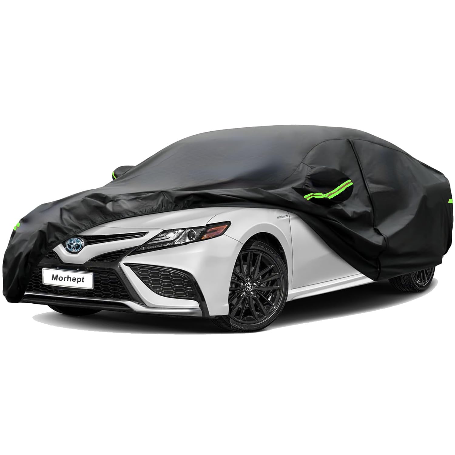 Morhept Car Cover Custom Fit For Toyota Camry, Waterproof All Weather Full Exterior Cover Rain Snow Uv Protection Cover With Doo