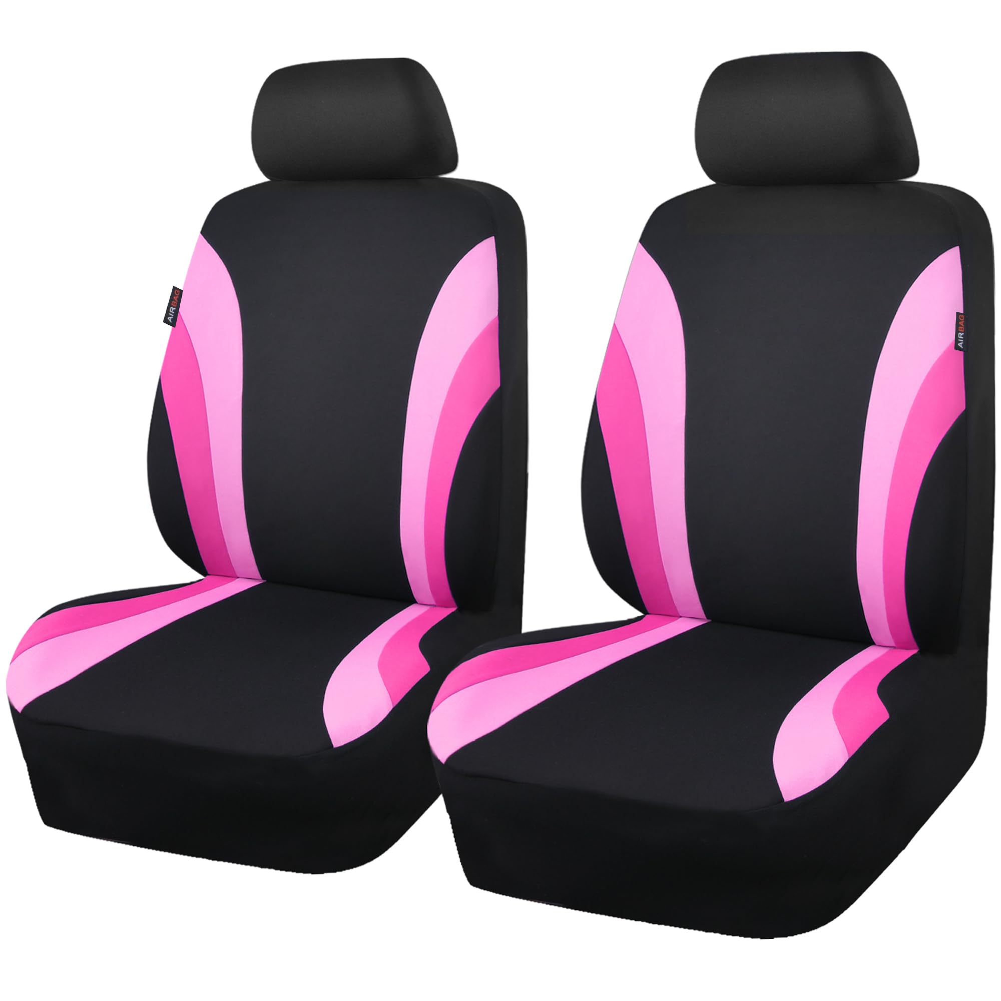 Car Pass Line Rider Sporty Front Seat Covers,Pink Car Seat Covers Two Front Seats Only For Cute Women Girl, Airbag Compatible,Un