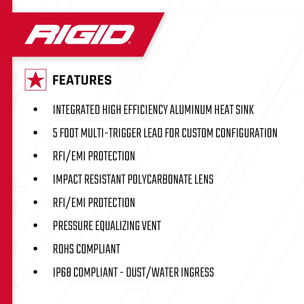 Rigid Industries-90133 Chase- Tail Light Red