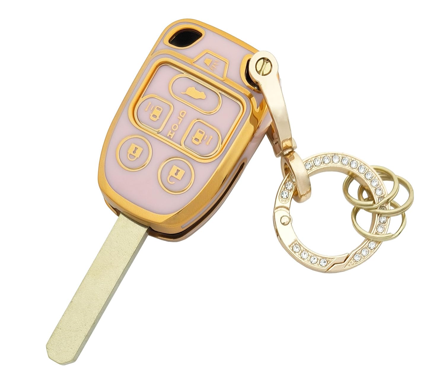 Chyoekey Key Fob Cover Case Shell Keychain For Honda Odyssey 2011 2012 2013 (N5F-A04Taa) Pink (For Honda B)