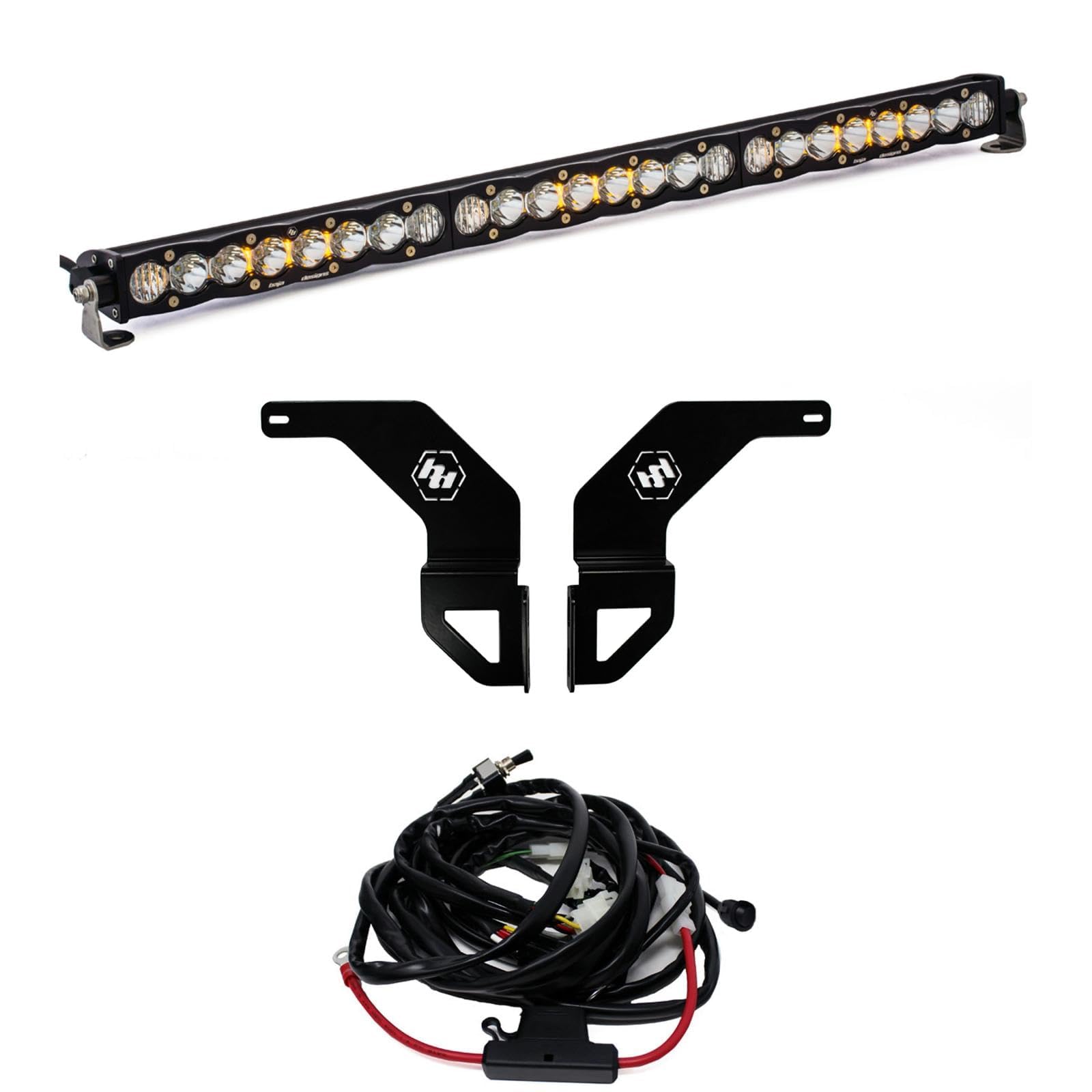 Baja Designs S8 30-Inch Led Bar Bumper Light Kit For Toyota Tacoma 2016-21 Truck (Driving/Combo; Clear)