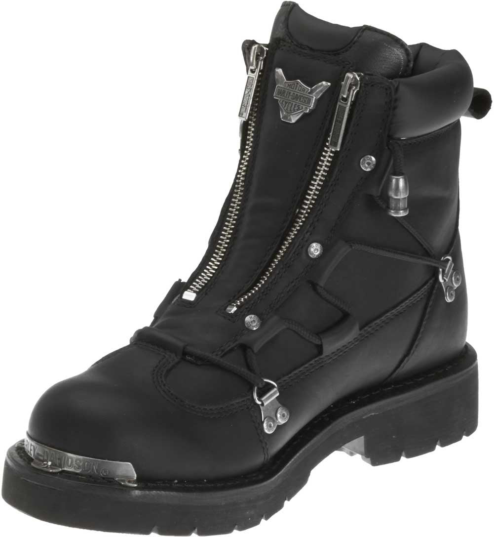 Harley-Davidson Men's Brake Light Leather Motorcycle Casual Boot, Black/Black, 8.5