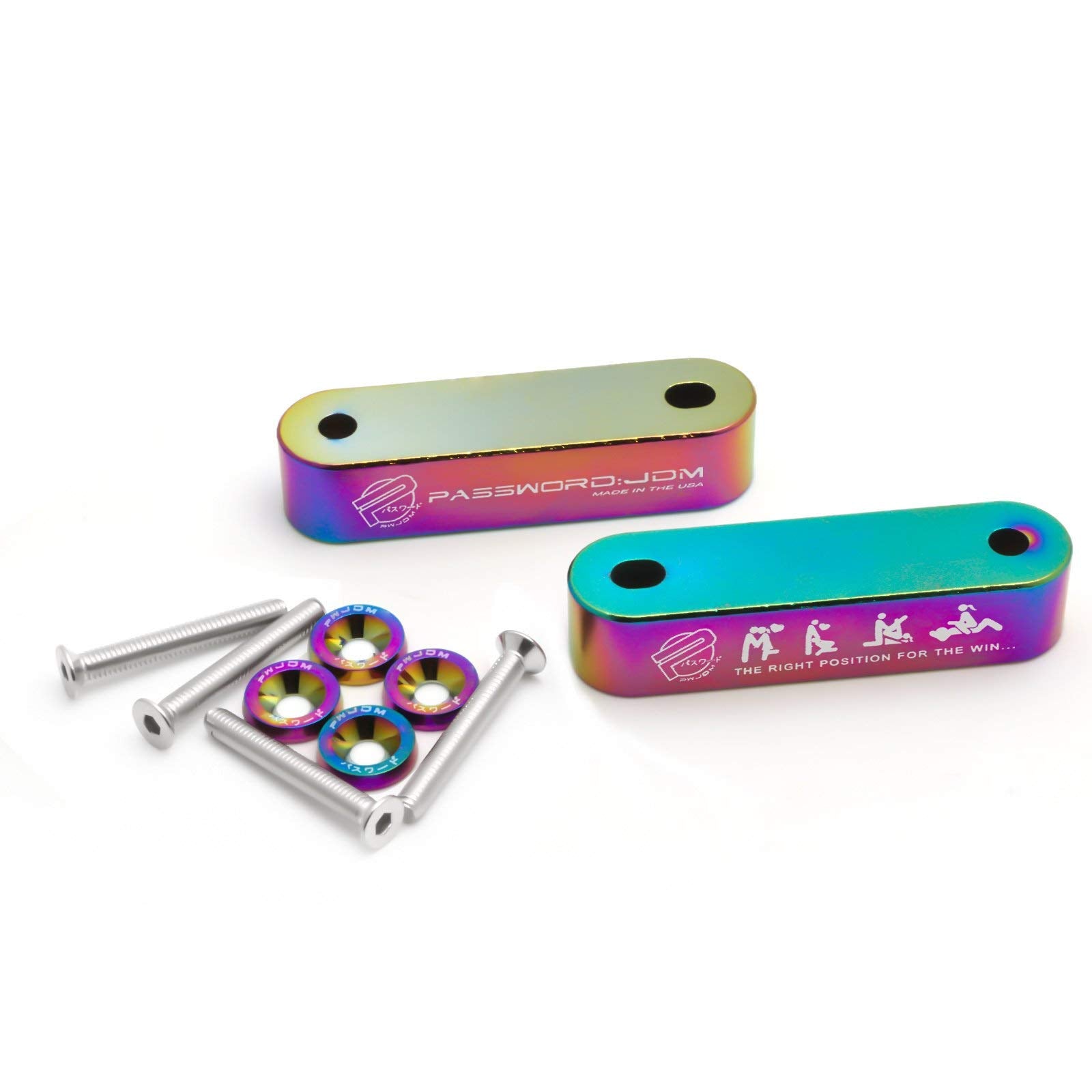 Xotic Tech JDM Hood Spacer Riser - 3/4" Anodized Neo Aluminum for Honda Civic CRX Del Sol, Acura Integra
