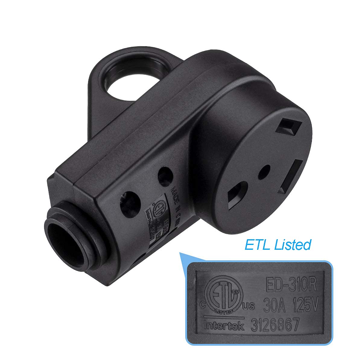 Veepeak 30 Amp Rv Receptacle Female Replacement Plug Tt-30R Heavy Duty 125V 30A Rated 3 Prong Electrical Power Connector Extension Cord End With Easy To Grip Handle