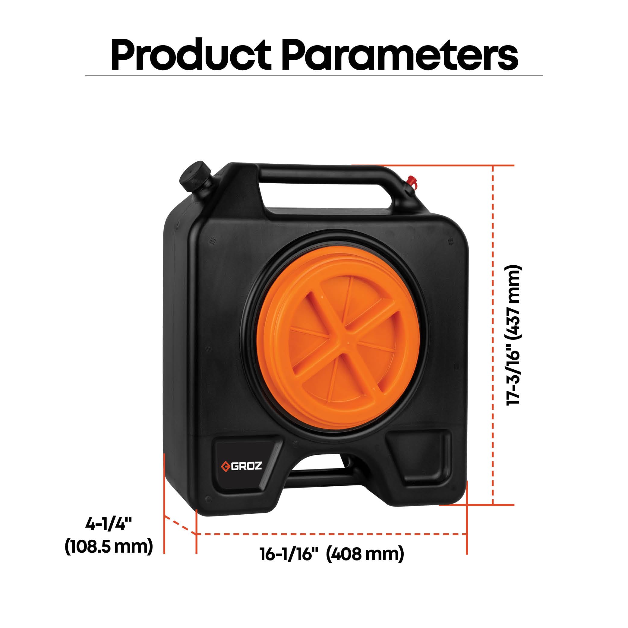 Groz 41966 15 Quart Drain Pan With Screw Cap, No Leaks/Industrial Capacity