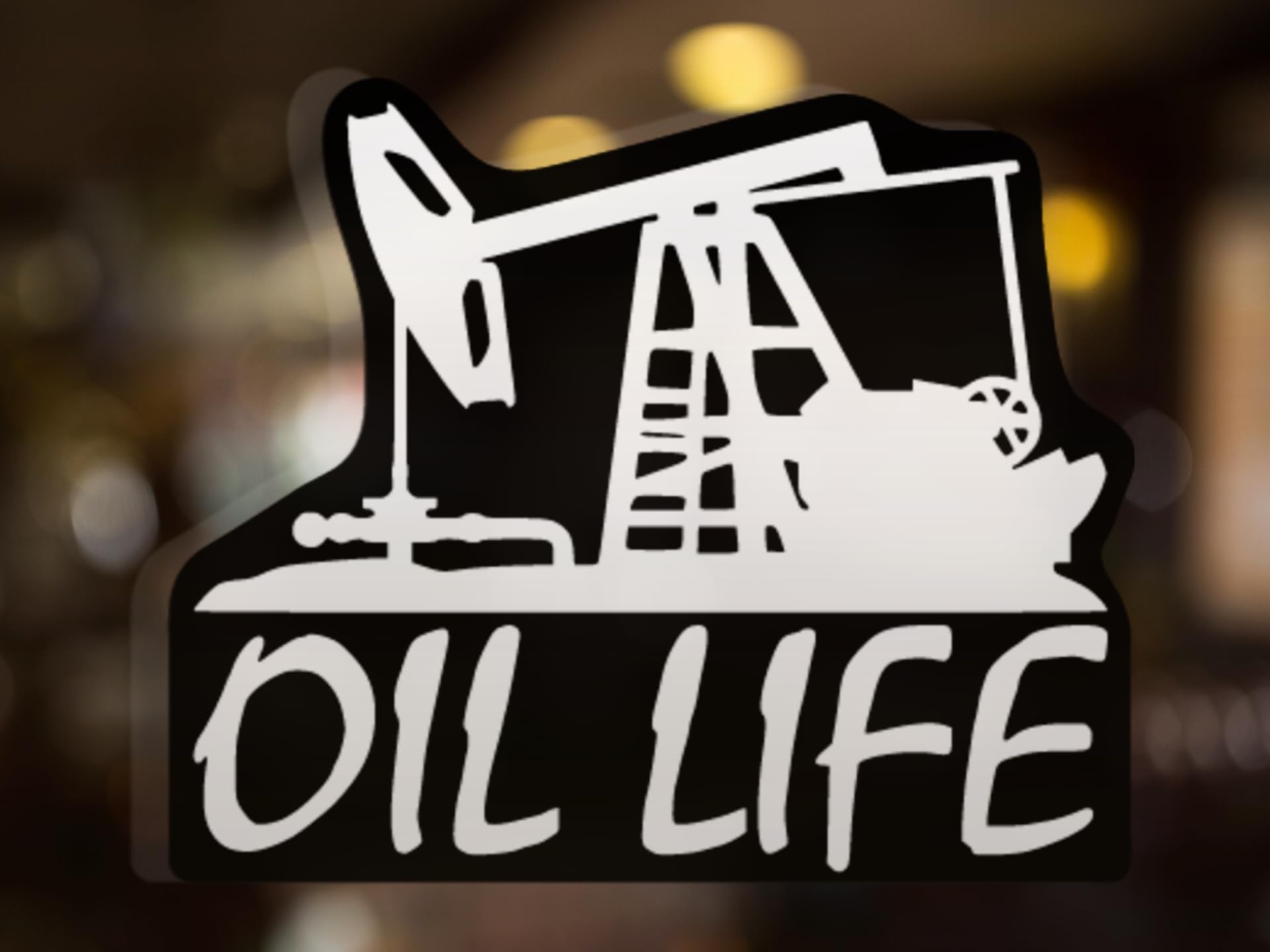 Oil Life Rig Vinyl Decal Sticker | Cars Trucks Vans SUVs Windows Walls Cups Laptops | White with Black Background| 5.5 Inch | KCD2397