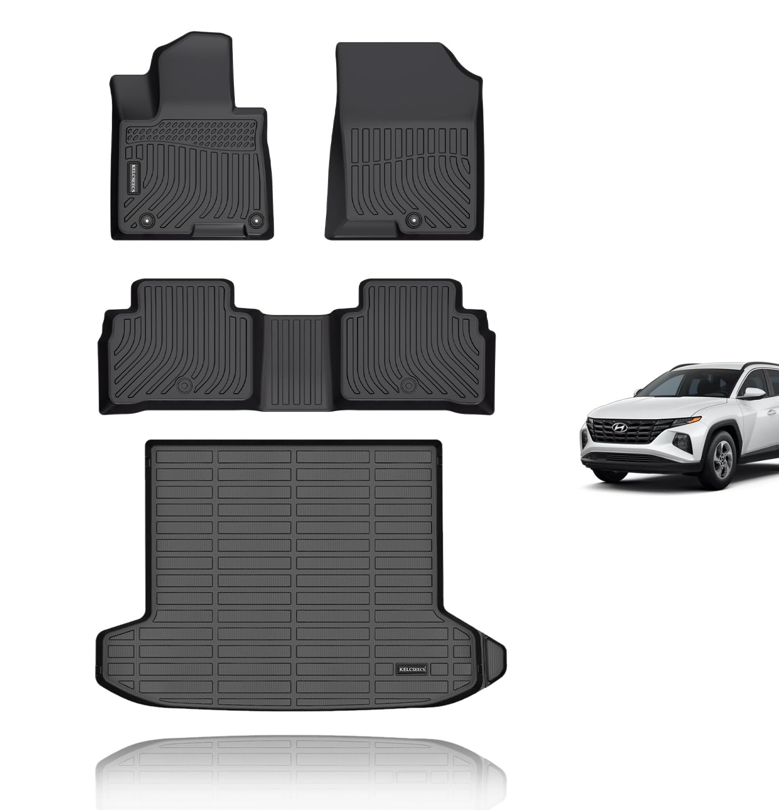 Kelcseecs All Weather Floor Mats & Cargo Liner For 2025 2024 2023 2022 Hyundai Tucson(Not Fit Hybrid) Car Mats Automotive Cargo