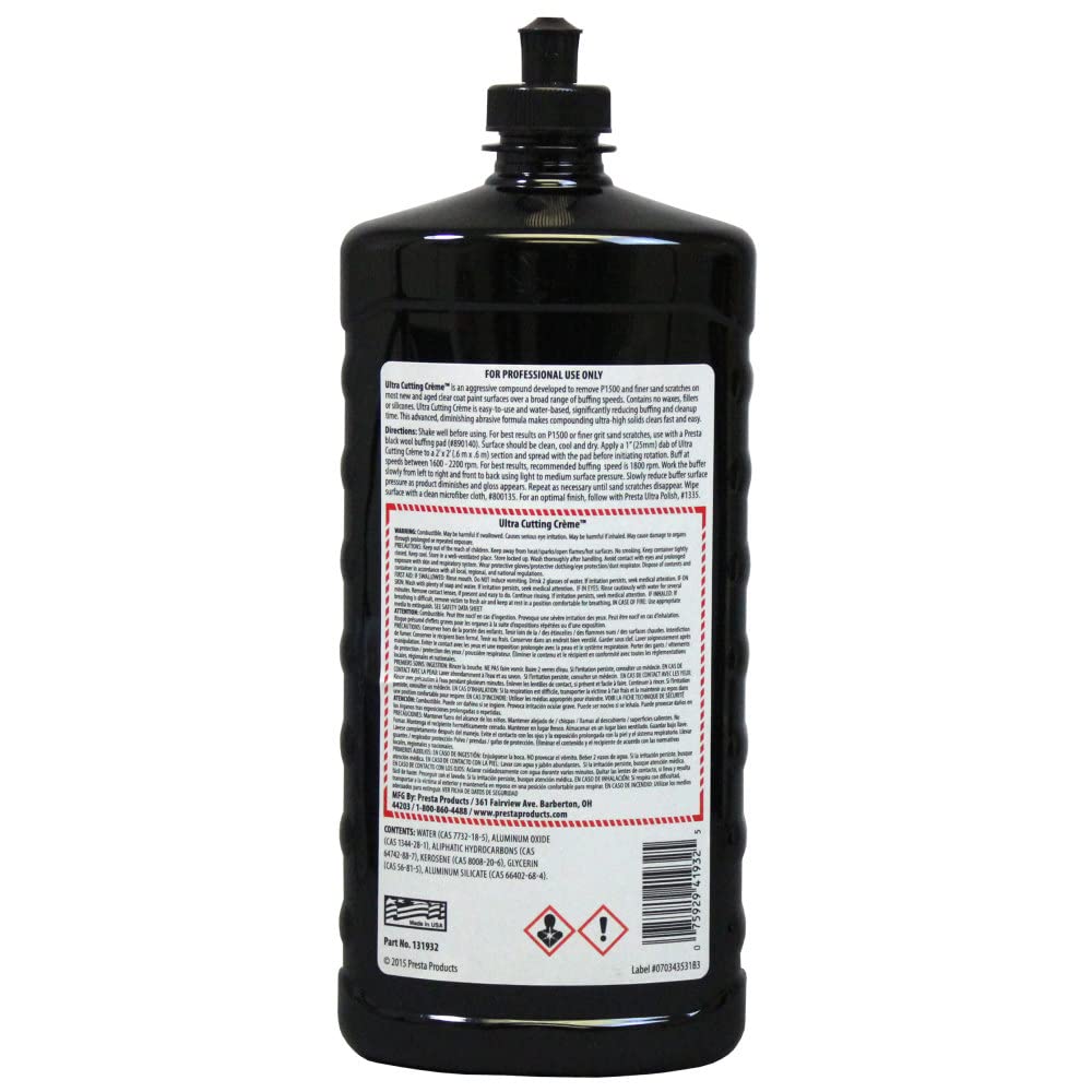 Presta Ultra Cutting Creme - 32oz Quart - Plastic - Model 131932 - Others