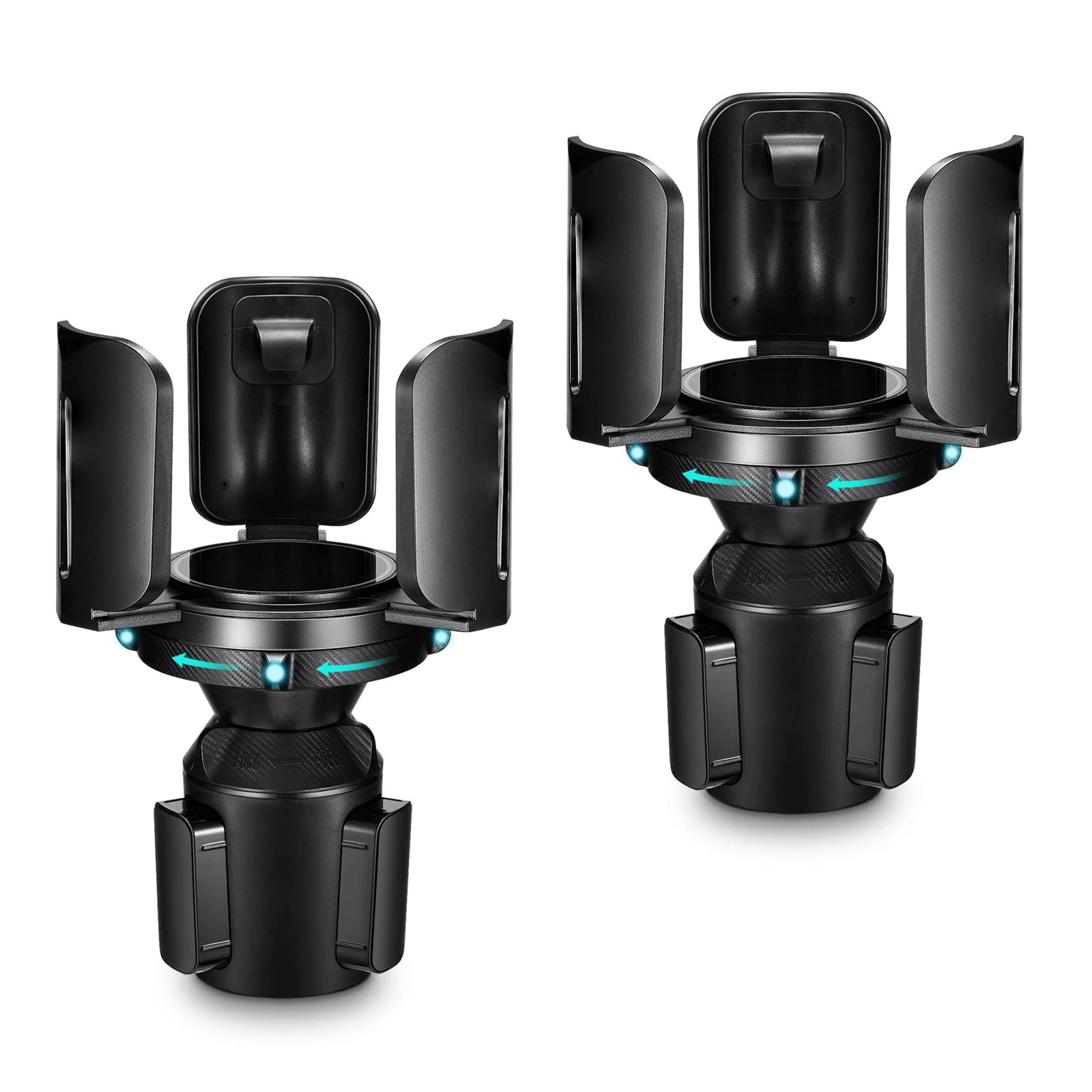 2 Pack Car Cup Holder Expander Adapter (Adjustable) This Hill All Purpose Cup Holder Expander For Car With Rubber Fits Less Than 5.51 Large Bottles & Mugs & Foods & Drinks