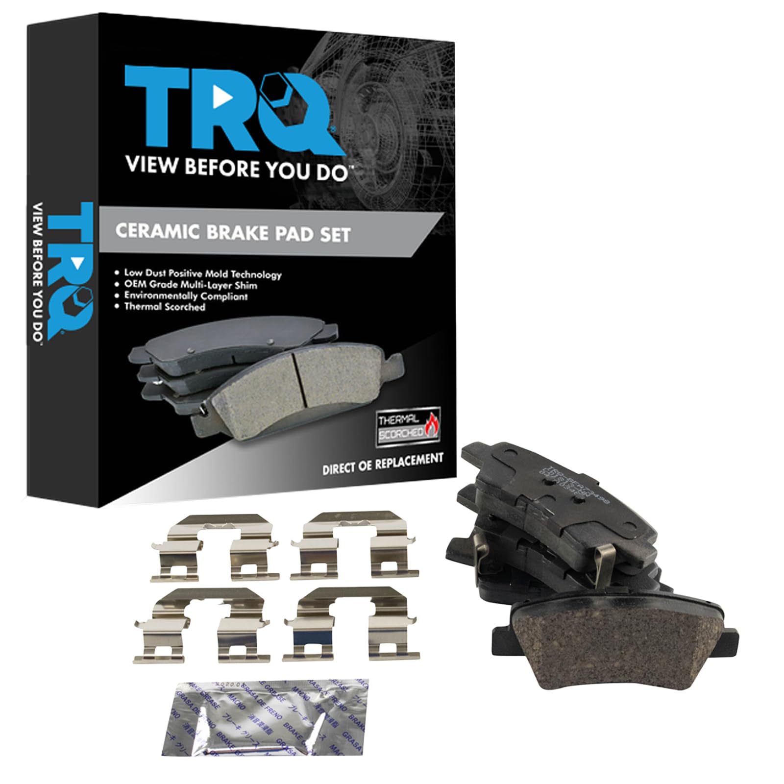 TRQ Brake Pads Ceramic Compatible with 2016-2020 Hyundai Elantra GT 2019-2020 Kona Electric 2016-2019 Sonata 2016-2017 Veloster 